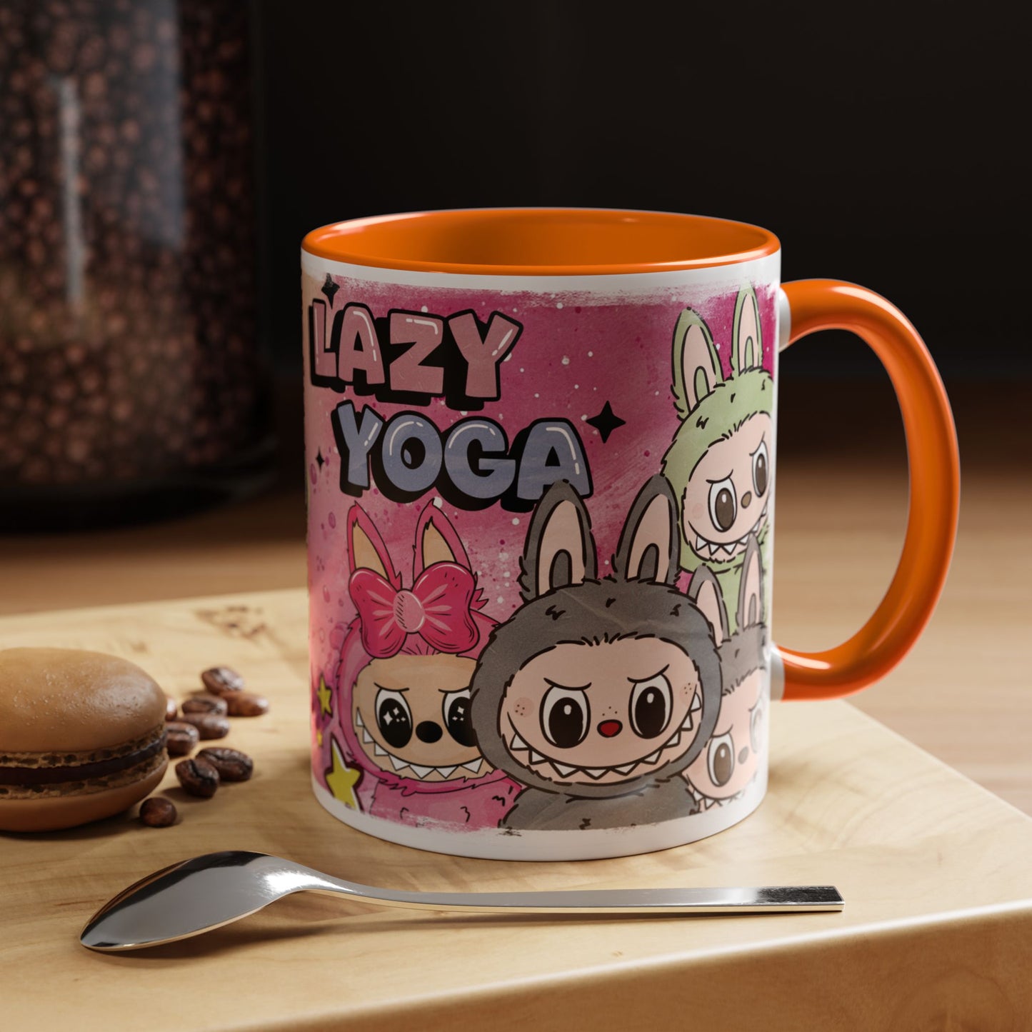 Mug Lazy Yoga Labubu Accent Coffee Mug - Fun & Playful Design for Relaxation