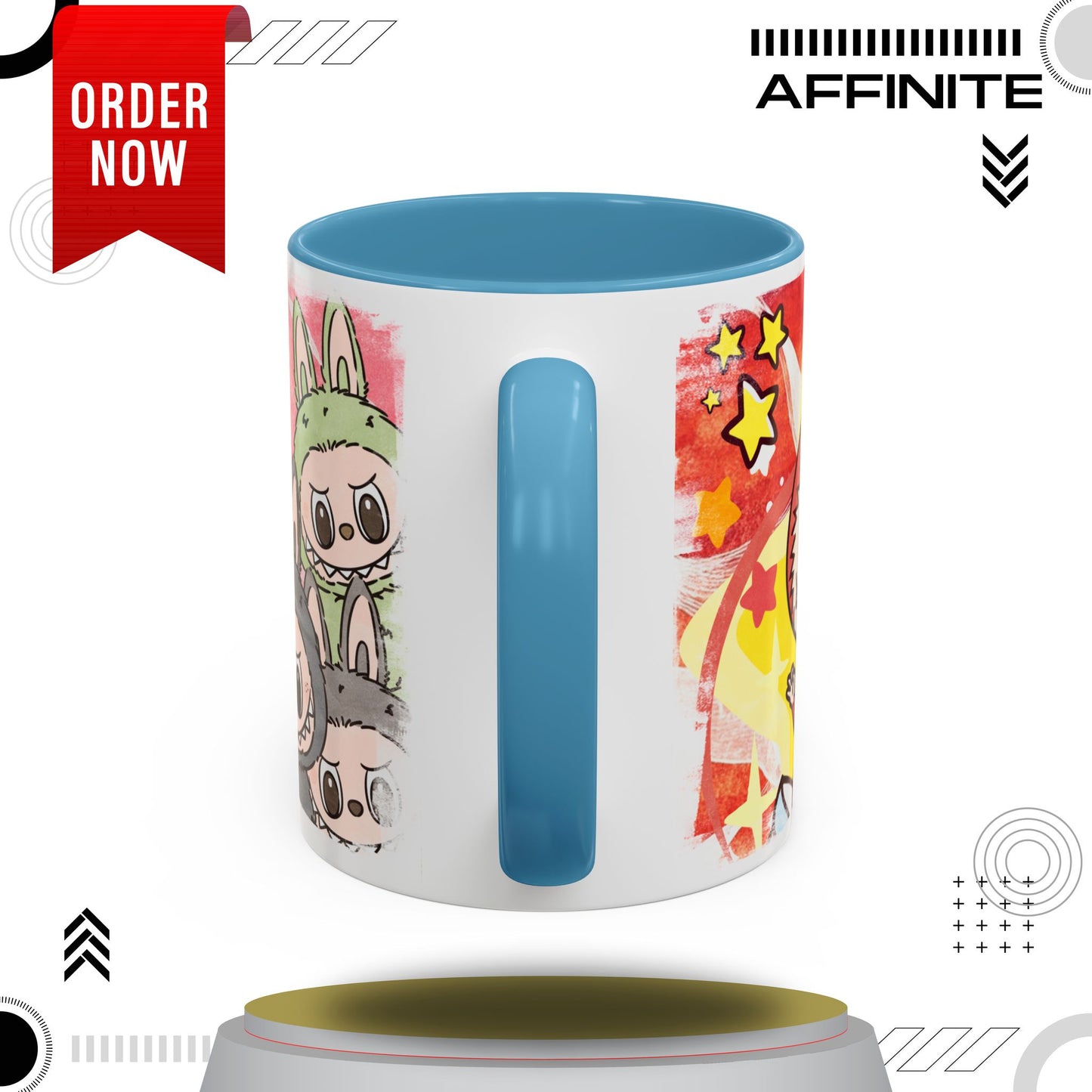Mug Lazy Yoga Labubu Cartoon Accent Coffee Mug - Fun and Playful Design for Coffee Lovers