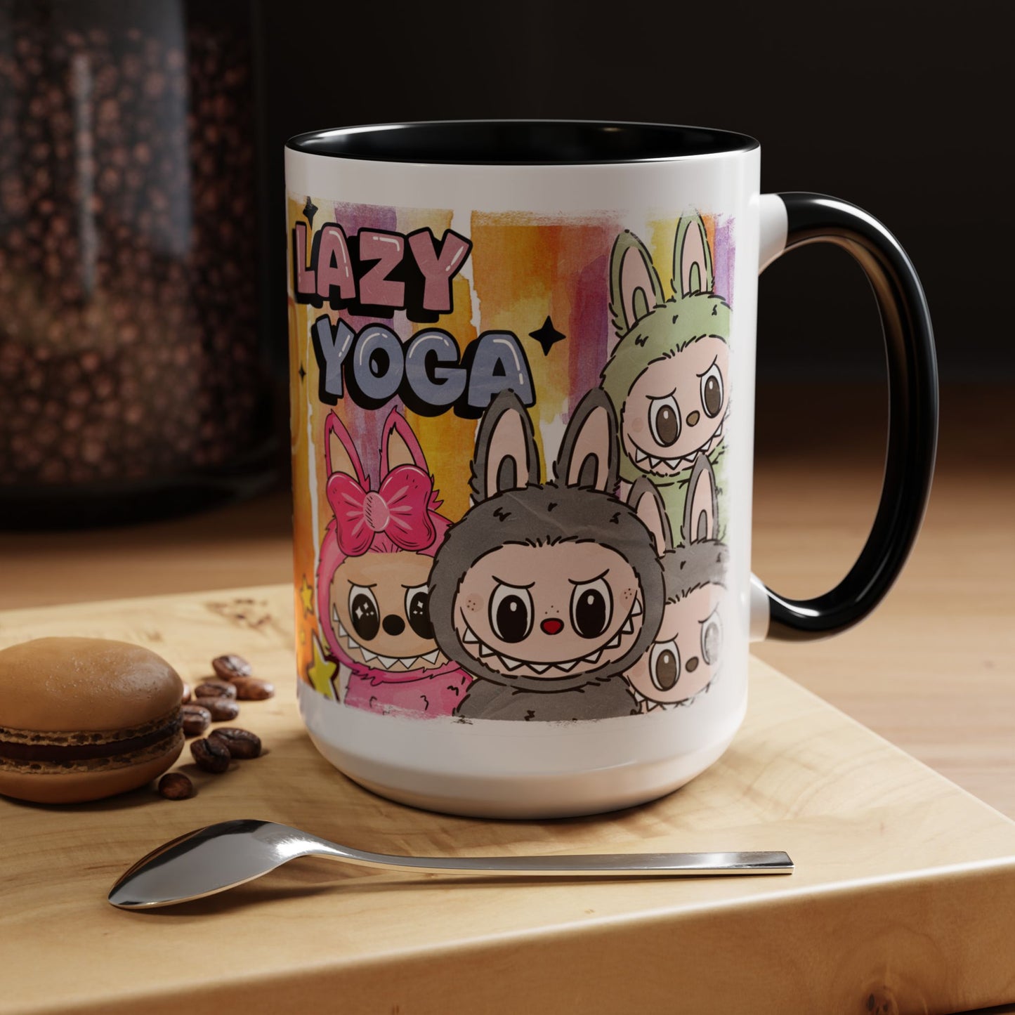 Mug Lazy Yoga Character Coffee Mug - Fun & Whimsical Art for Every Caffeine Lover