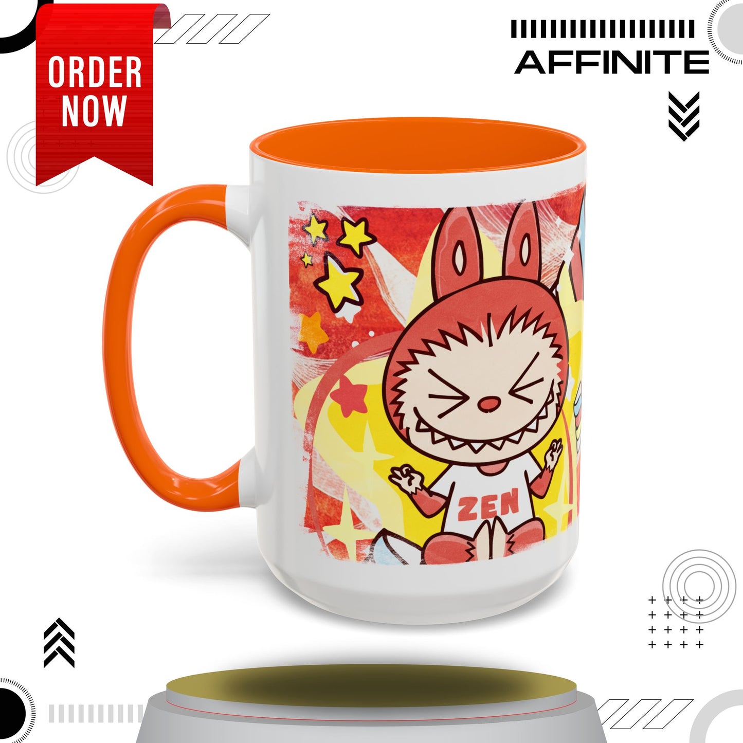 Mug Lazy Yoga Labubu Cartoon Accent Coffee Mug - Fun and Playful Design for Coffee Lovers