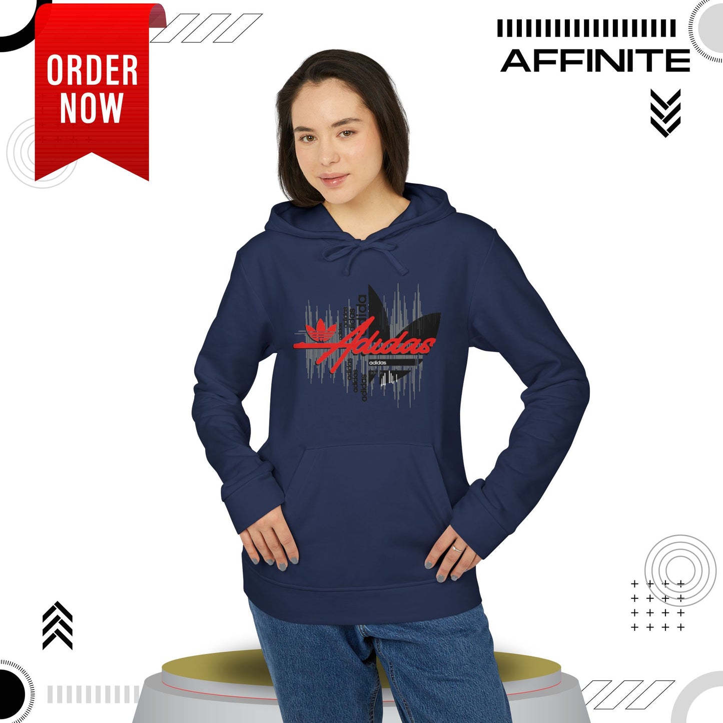 Hoodie Fleece Hoodie - T rendy Adidas Unisex Streetwear and Lounge Wear
