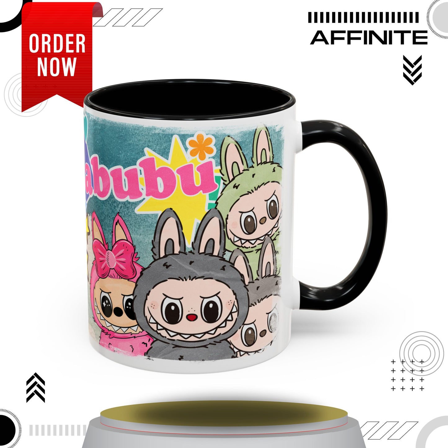 Mug Labubu Character Accent Coffee Mug - Cute and Colorful Design for Fans
