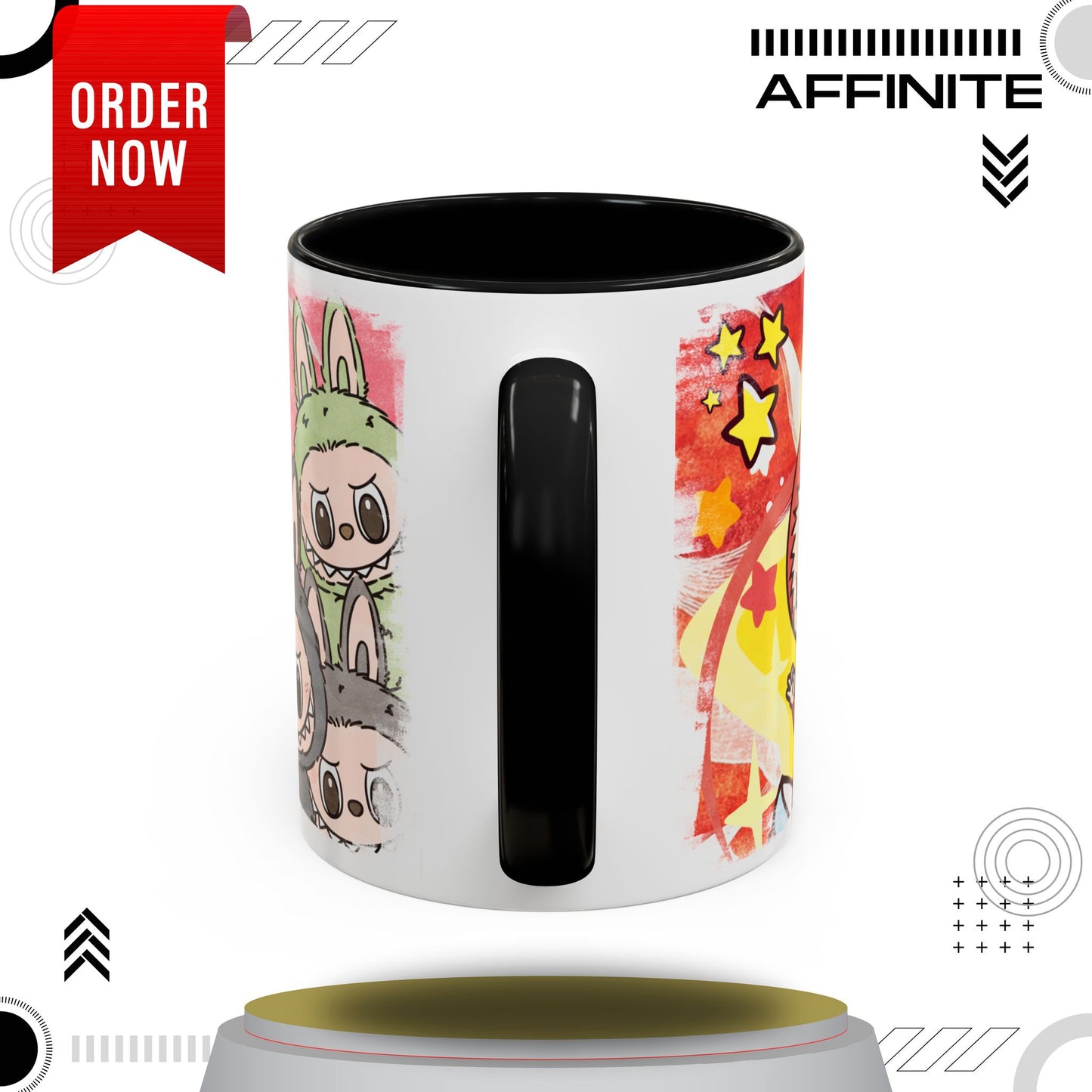 Mug Lazy Yoga Labubu Cartoon Accent Coffee Mug - Fun and Playful Design for Coffee Lovers