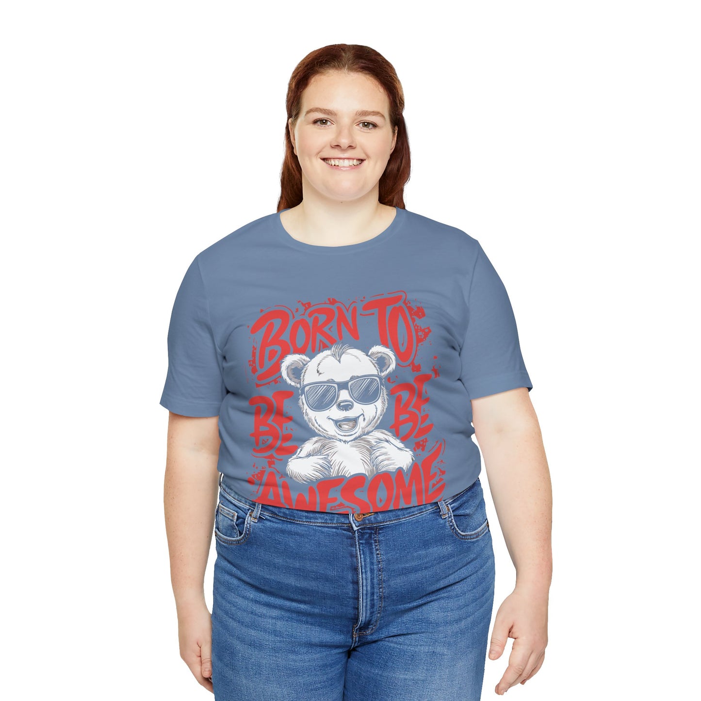 T-Shirt Fun Graphic Tees - Born to Be Awesome Unisex Shirt | For Teen & Adults | Affinite