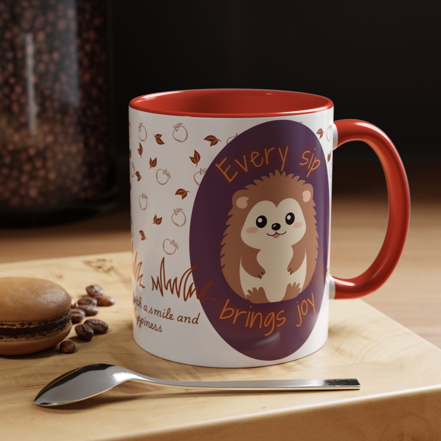Mug Cute Hedgehog Accent Coffee Mug , Funny Gift for Animal Lovers, (11oz) (15oz)