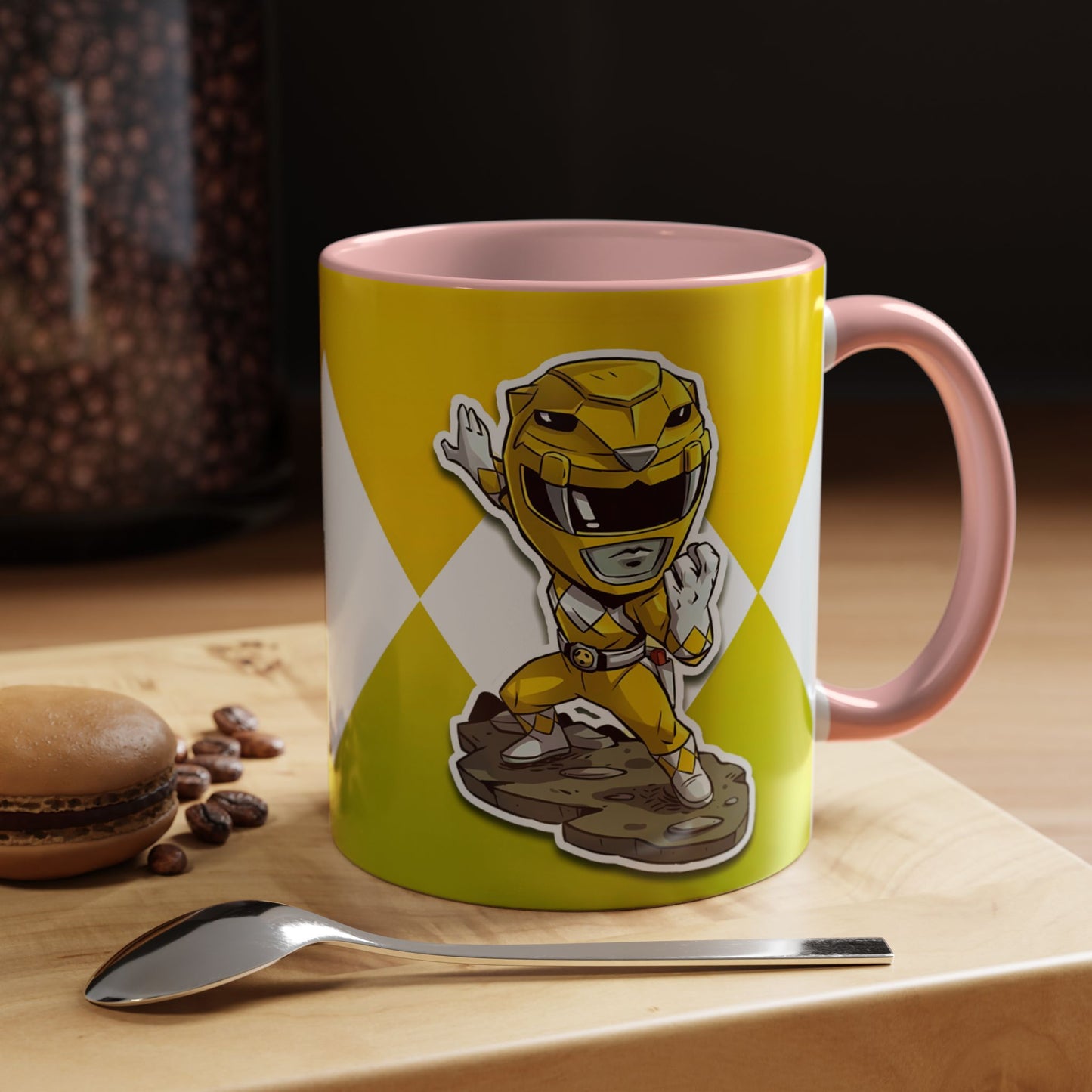 Mug Mighty Morphin Power Rangers Yellow Ranger Ceramic Mug - 11oz & 15oz Coffee Mug - Accent Mug for Pop Culture Fans