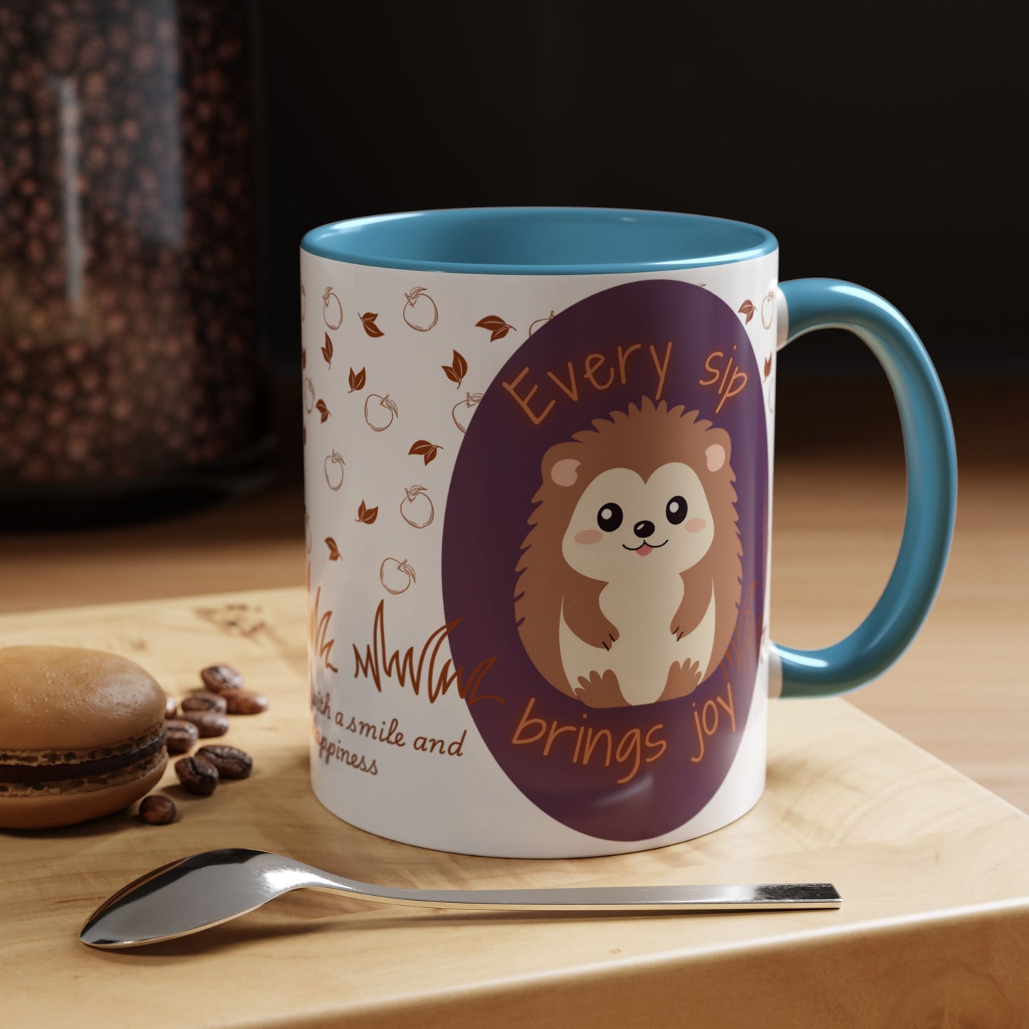Mug Cute Hedgehog Accent Coffee Mug , Funny Gift for Animal Lovers, (11oz) (15oz)