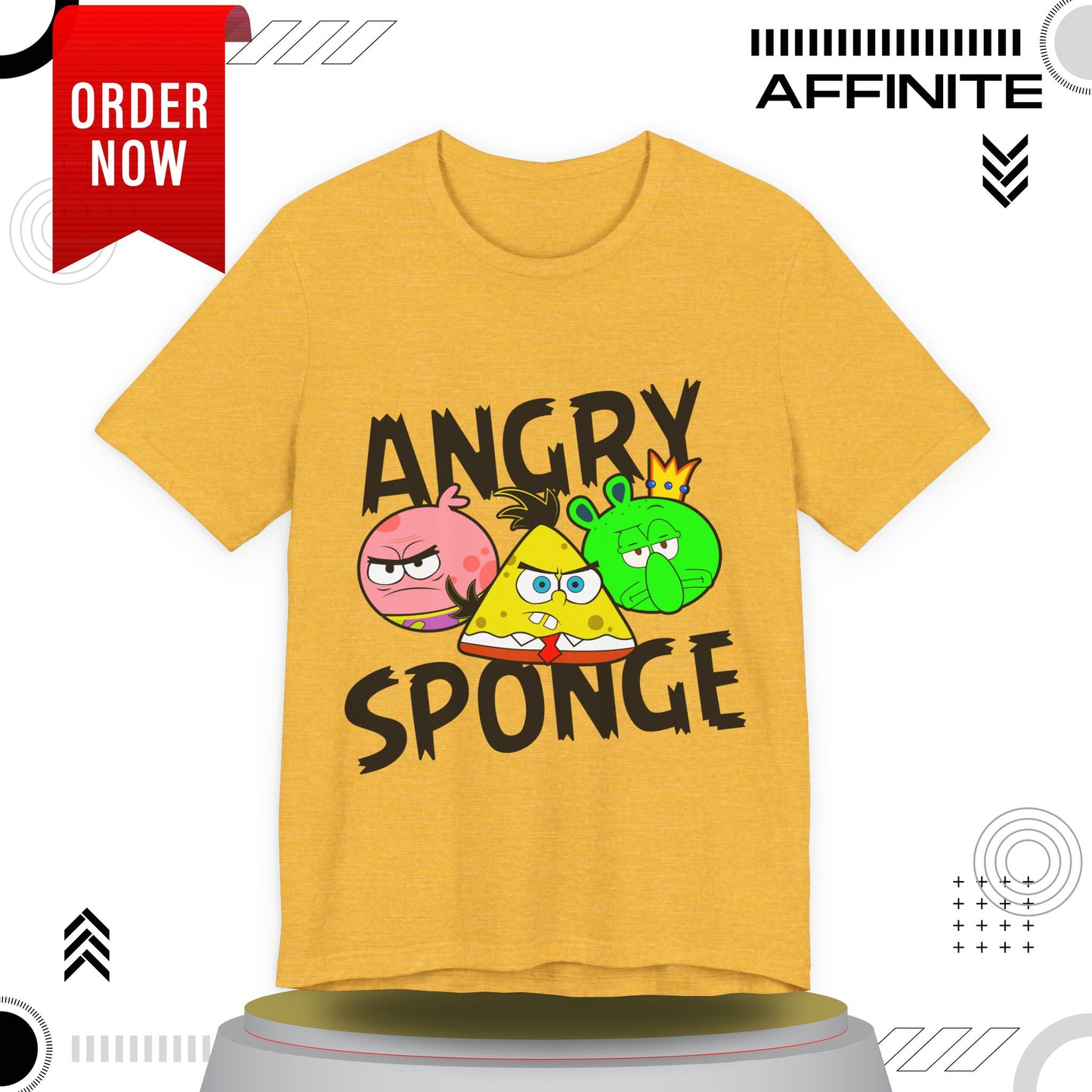 T-Shirt Angry Sponge T-Shirt - Funny Graphic Tee for Gamers (Unisex Cotton)