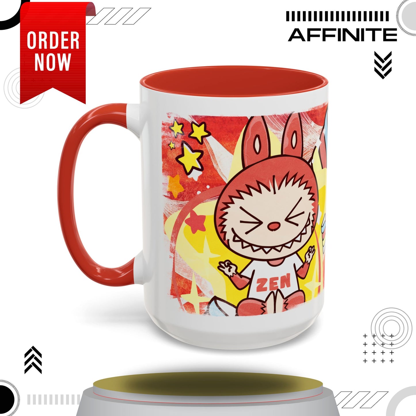 Mug Lazy Yoga Labubu Cartoon Accent Coffee Mug - Fun and Playful Design for Coffee Lovers