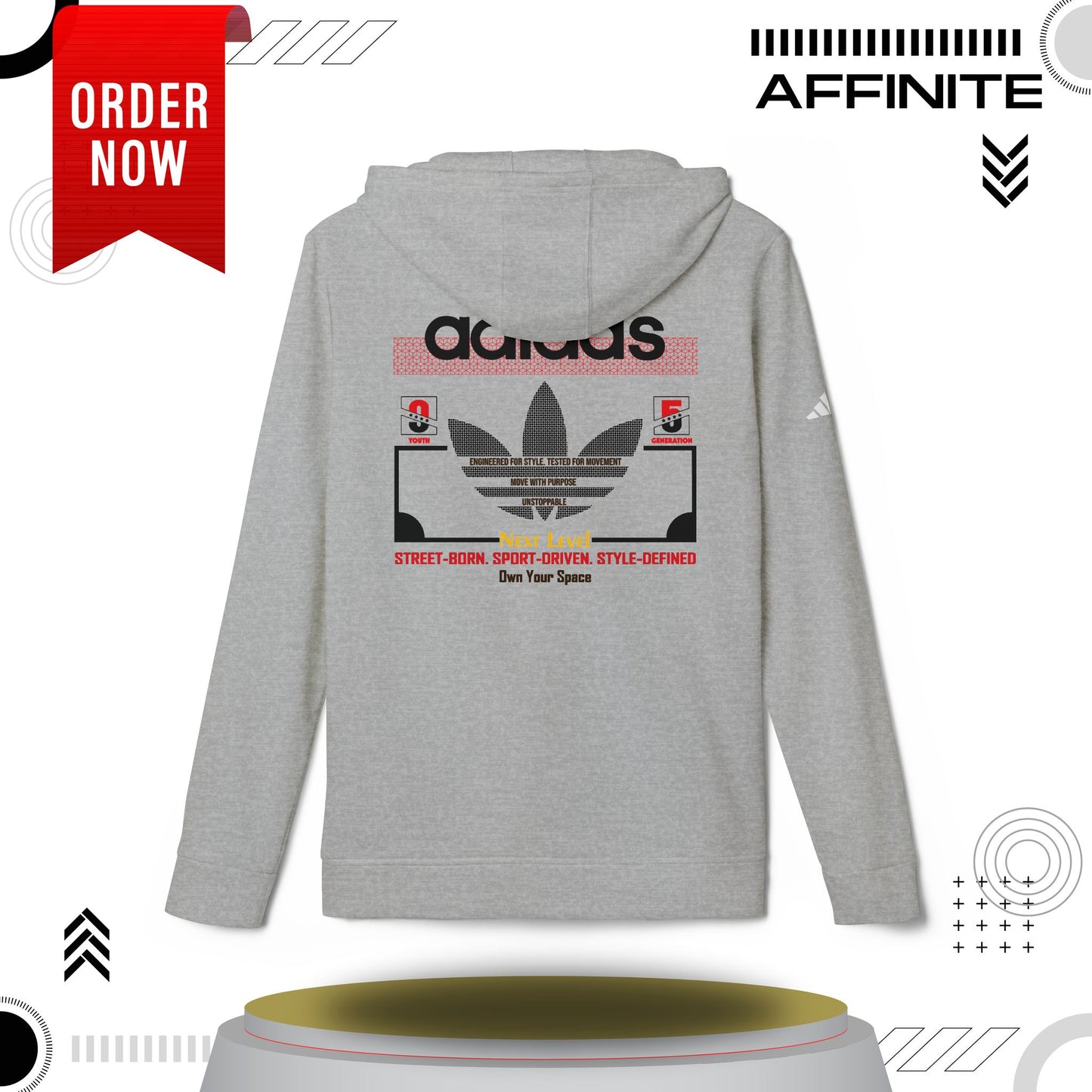 Hoodie Fleece Hoodie - T rendy Adidas Unisex Streetwear and Lounge Wear