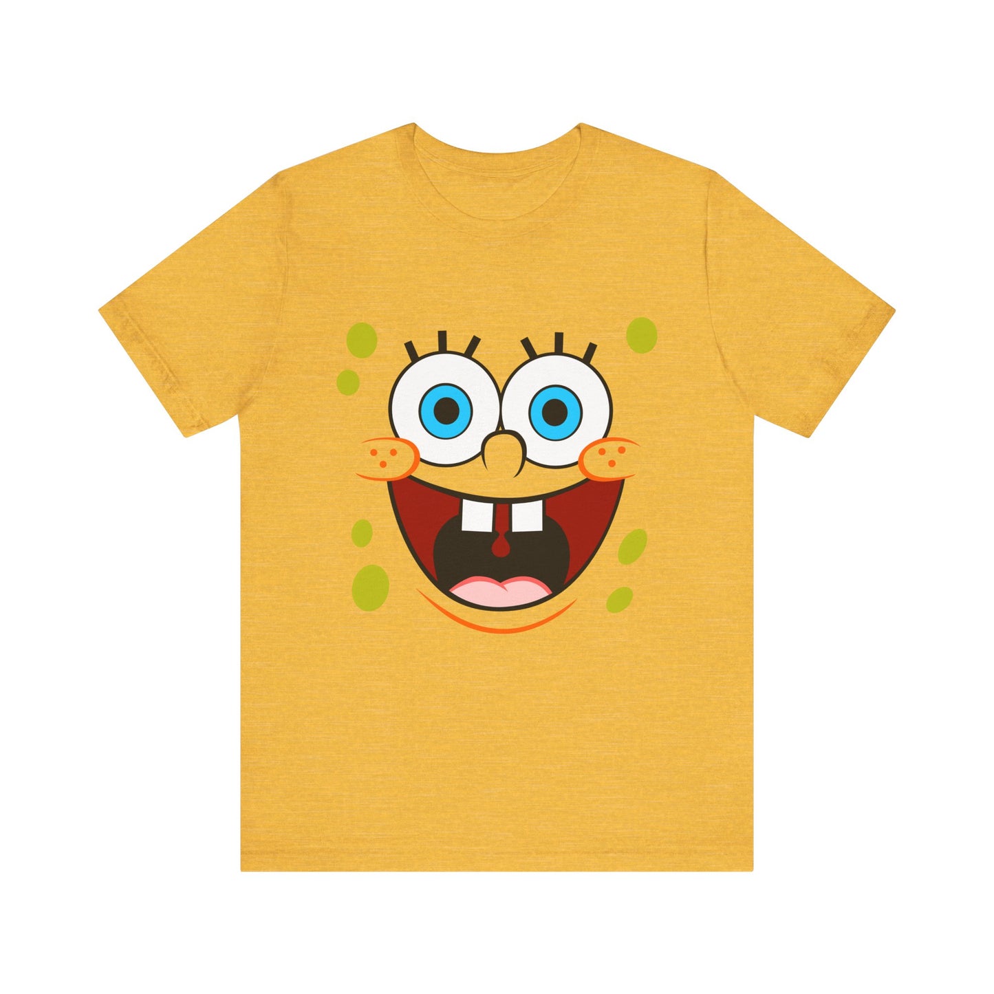 T-Shirt Cartoon Clothing - Spongebob Graphic Tee (Patrick & Mr. Krab) Heather Yellow Gold