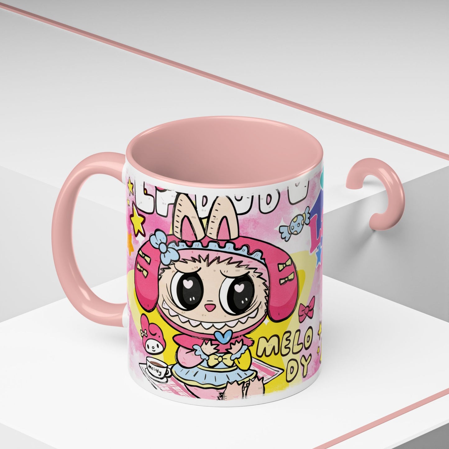 Mug Labubu Themed Accent Coffee Mug - Colorful & Whimsical Design for Kids and Collectors