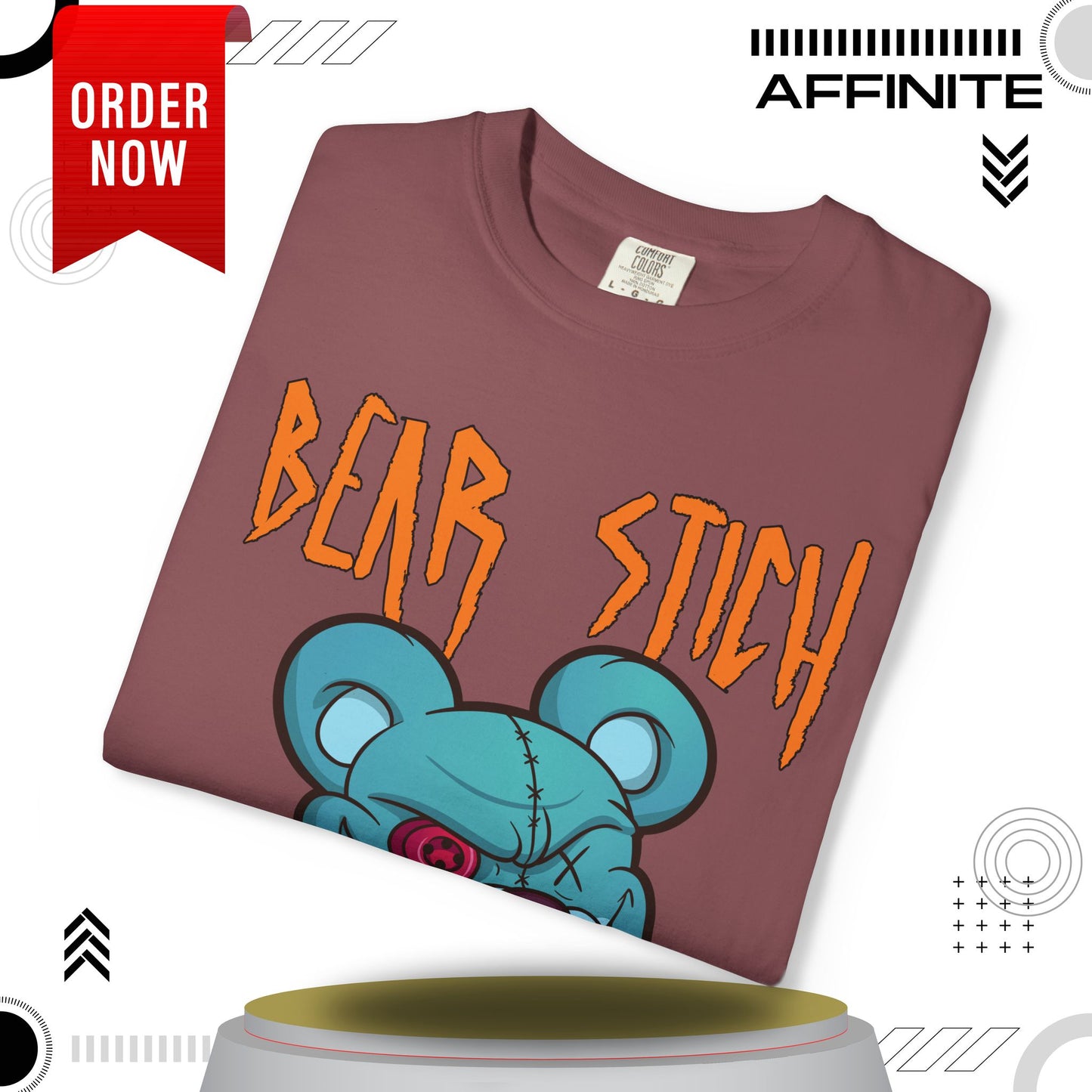 T-Shirt Bear Stick T-Shirt - Fun Garment-Dyed Graphic Tee (S-4XL) | Comfort Colors®
