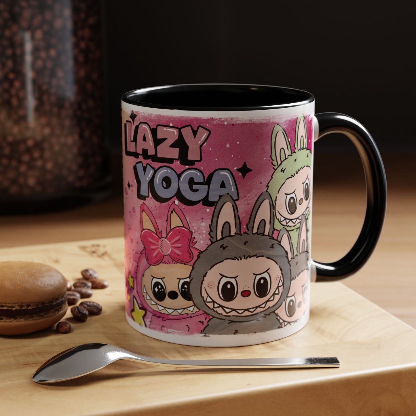 Mug Lazy Yoga Labubu Accent Coffee Mug - Fun & Playful Design for Relaxation