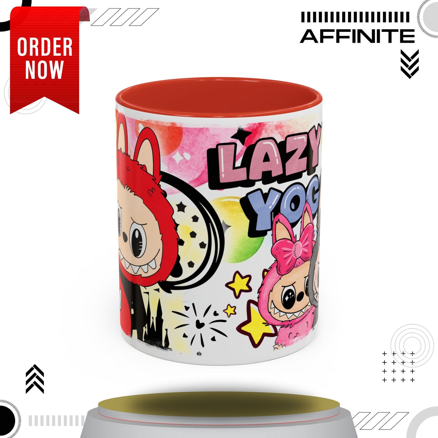 Mug Lazy Yoga Accent Coffee Mug - Fun and Colorful 11oz & 15oz Mugs for Coffee Lovers