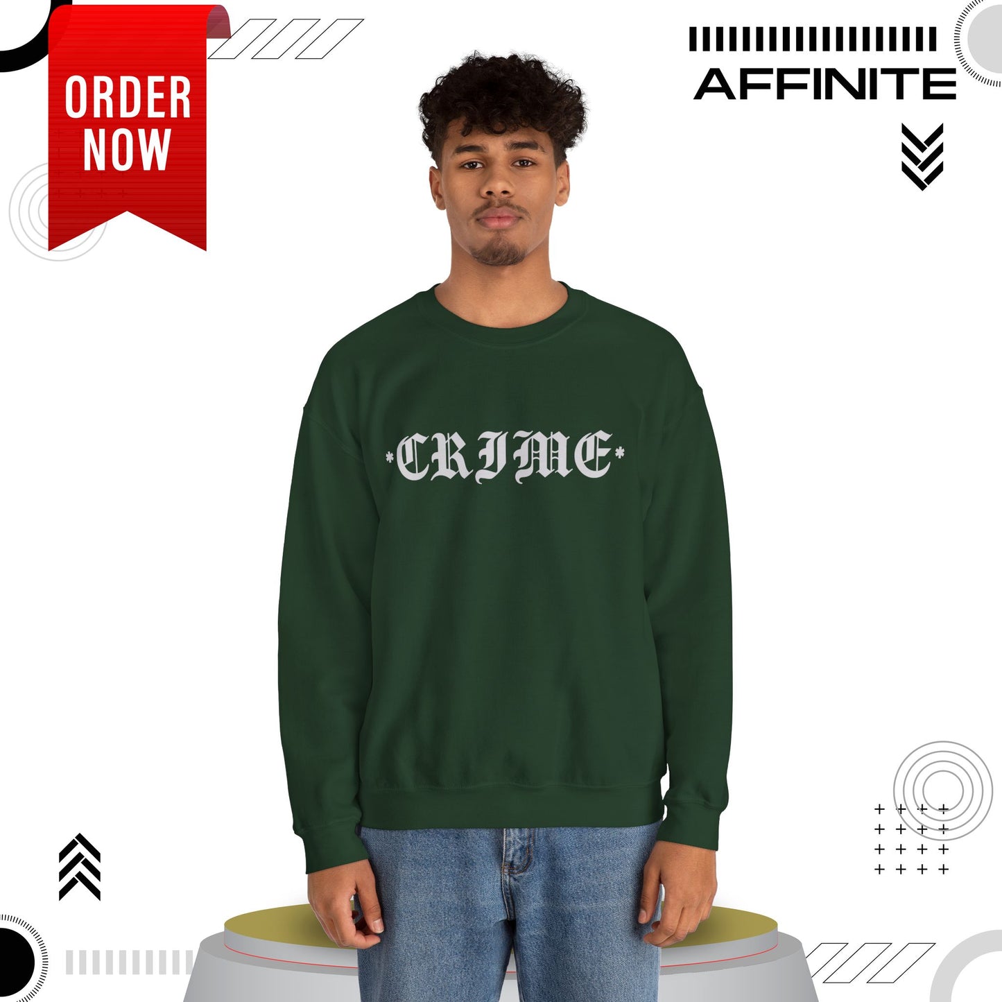Sweatshirt CRIME Graphic Sweatshirt - Unisex Heavy Blend Crewneck (Cotton/Polyester)
