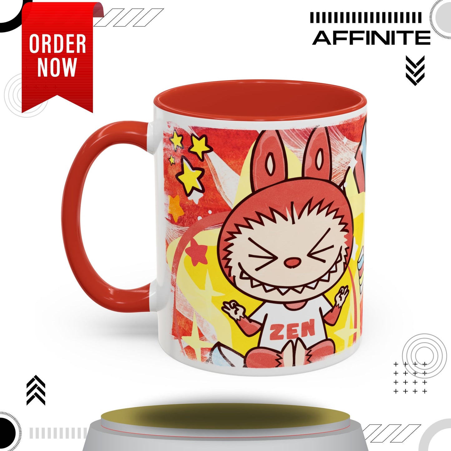 Mug Lazy Yoga Labubu Cartoon Accent Coffee Mug - Fun and Playful Design for Coffee Lovers
