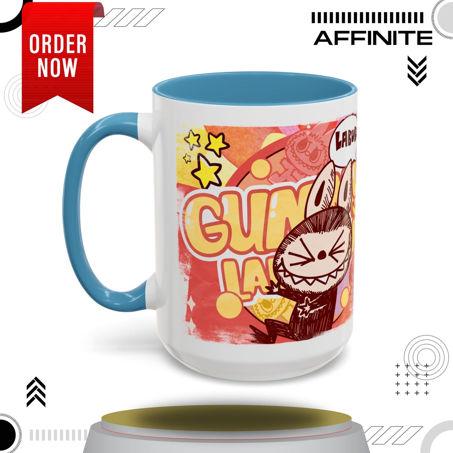 Mug Lazy Yoga Character Coffee Mug - Fun & Whimsical Art for Every Caffeine Lover 15oz Light Blue