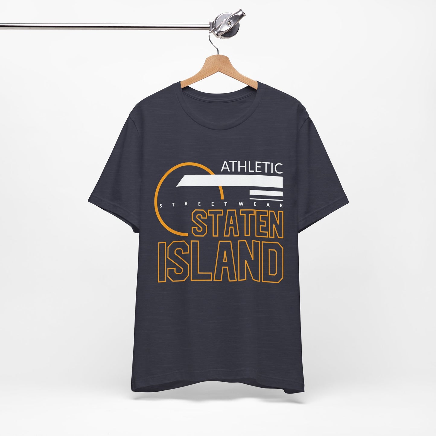 T-Shirt Unisex T Shirt - Athletic Staten Island Tee | Casual Comfort Fit | Affinite Heather Midnight Navy
