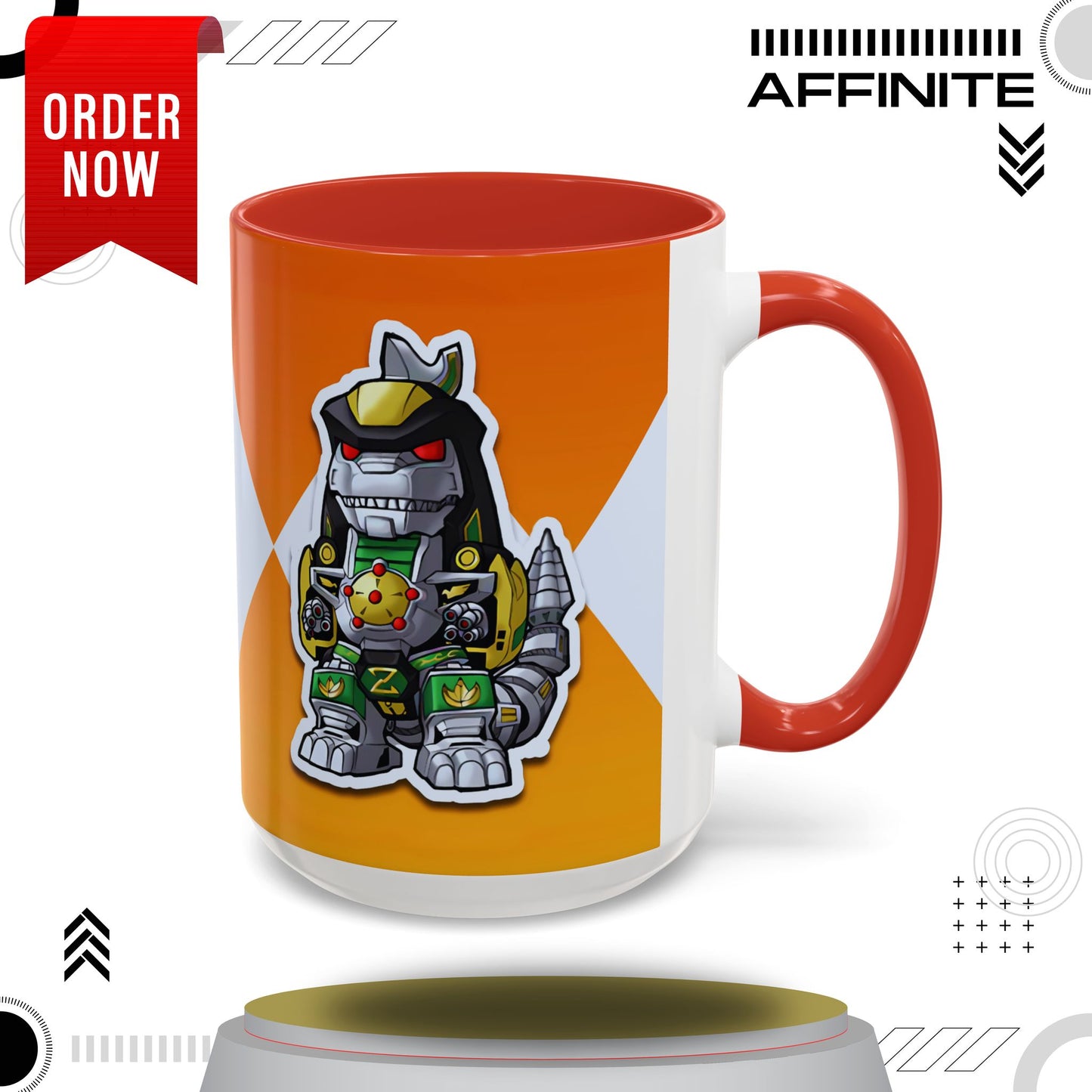 Mug Power Rangers Dragonzord Mug – 11oz & 15oz Ceramic Coffee Cup 15oz Red