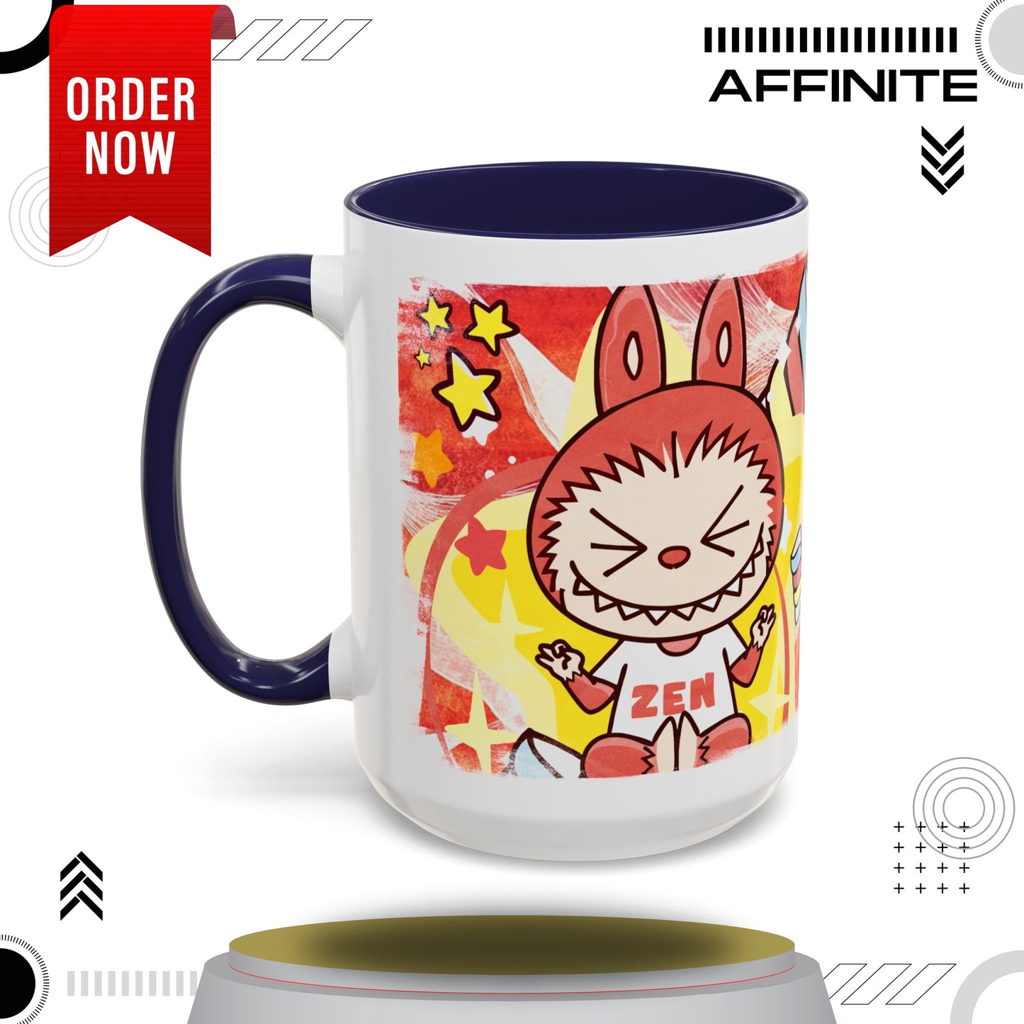 Mug Lazy Yoga Labubu Cartoon Accent Coffee Mug - Fun and Playful Design for Coffee Lovers