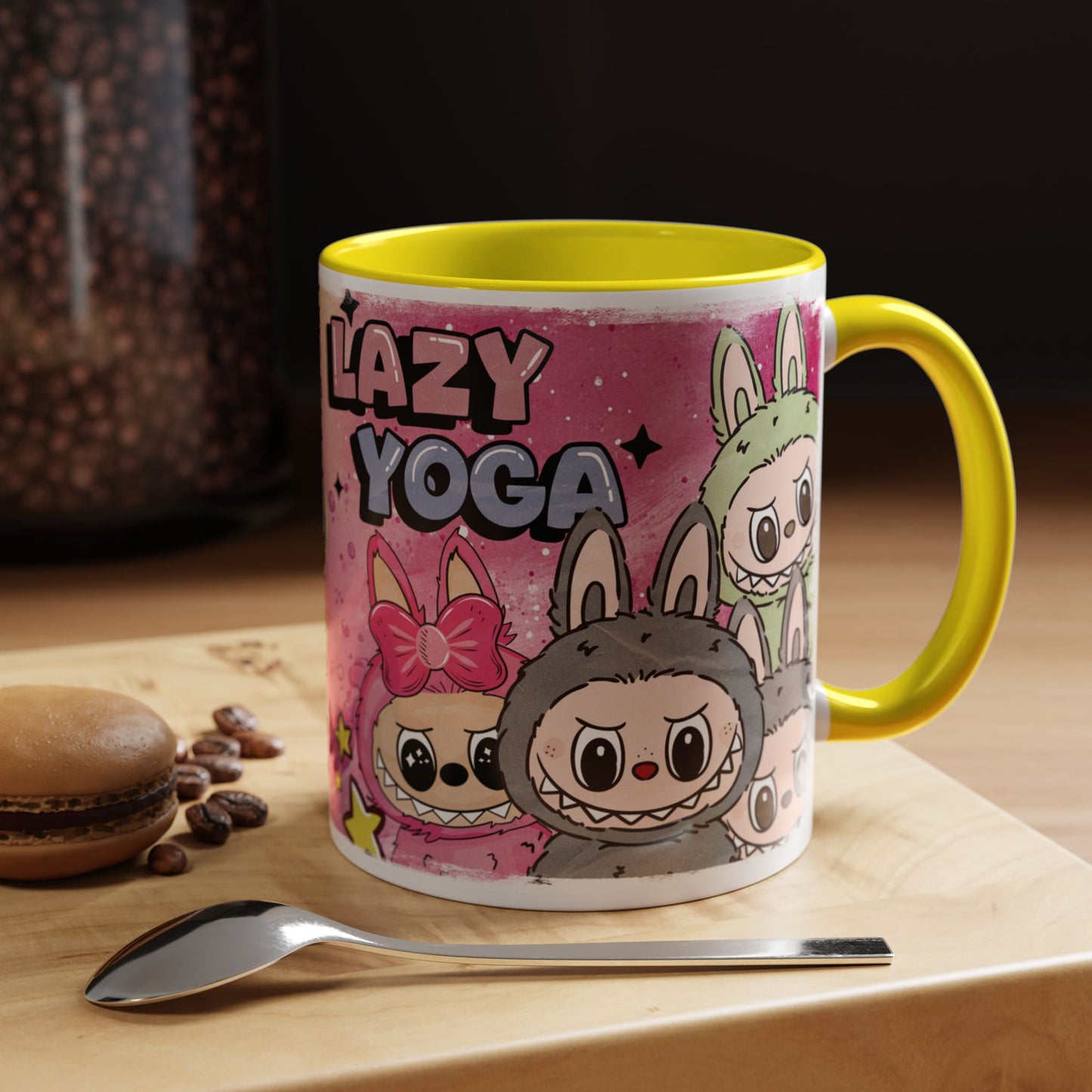 Mug Lazy Yoga Labubu Accent Coffee Mug - Fun & Playful Design for Relaxation