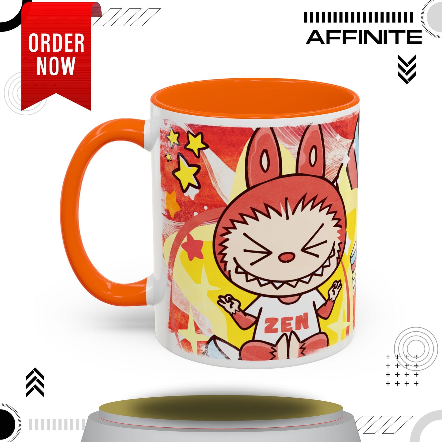 Mug Lazy Yoga Labubu Cartoon Accent Coffee Mug - Fun and Playful Design for Coffee Lovers