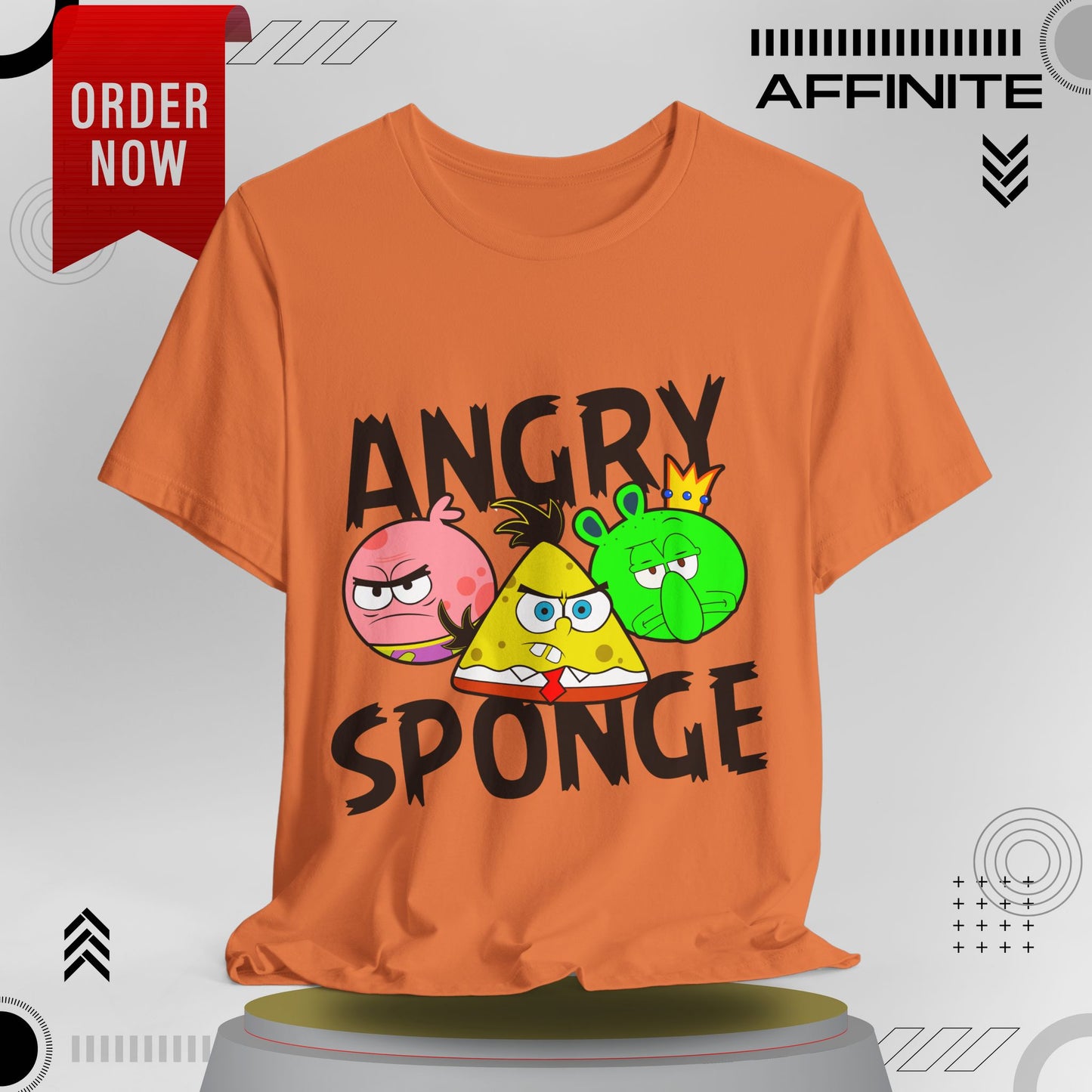 T-Shirt Angry Sponge T-Shirt - Funny Graphic Tee for Gamers (Unisex Cotton)