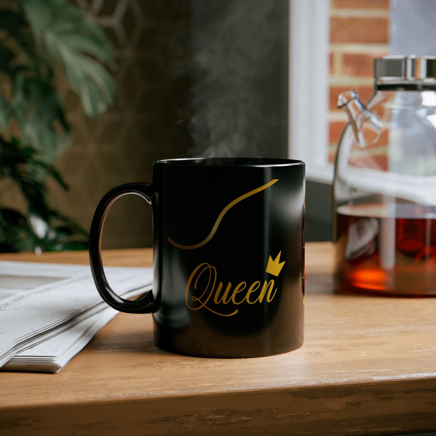Mug Queen Black Mug 11oz, 15oz - Perfect Gift for Her, Elegant Coffee Cup