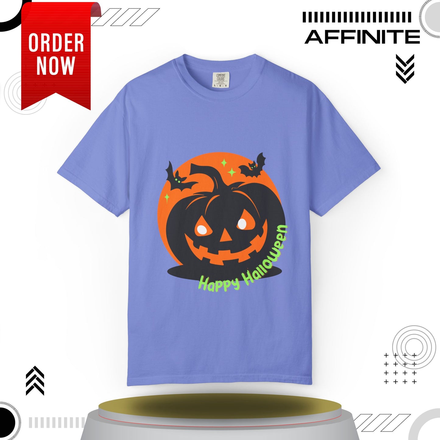 T-Shirt Mens Halloween T Shirts - Wickedly Soft Garment-Dyed Tee Flo Blue