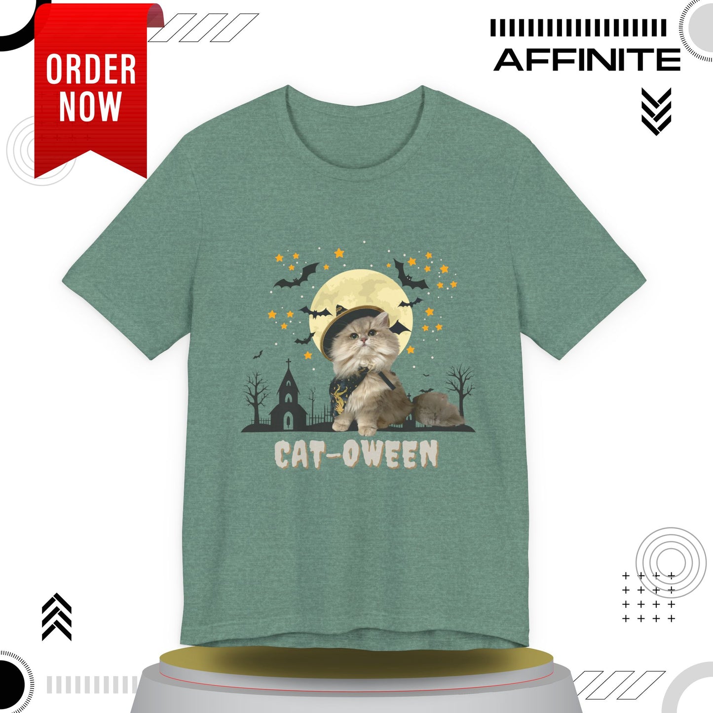 T-Shirt Unisex Halloween Cat Tee Good ‘Cat-oween’ – Perfect for Cat Lovers & Halloween Fans!