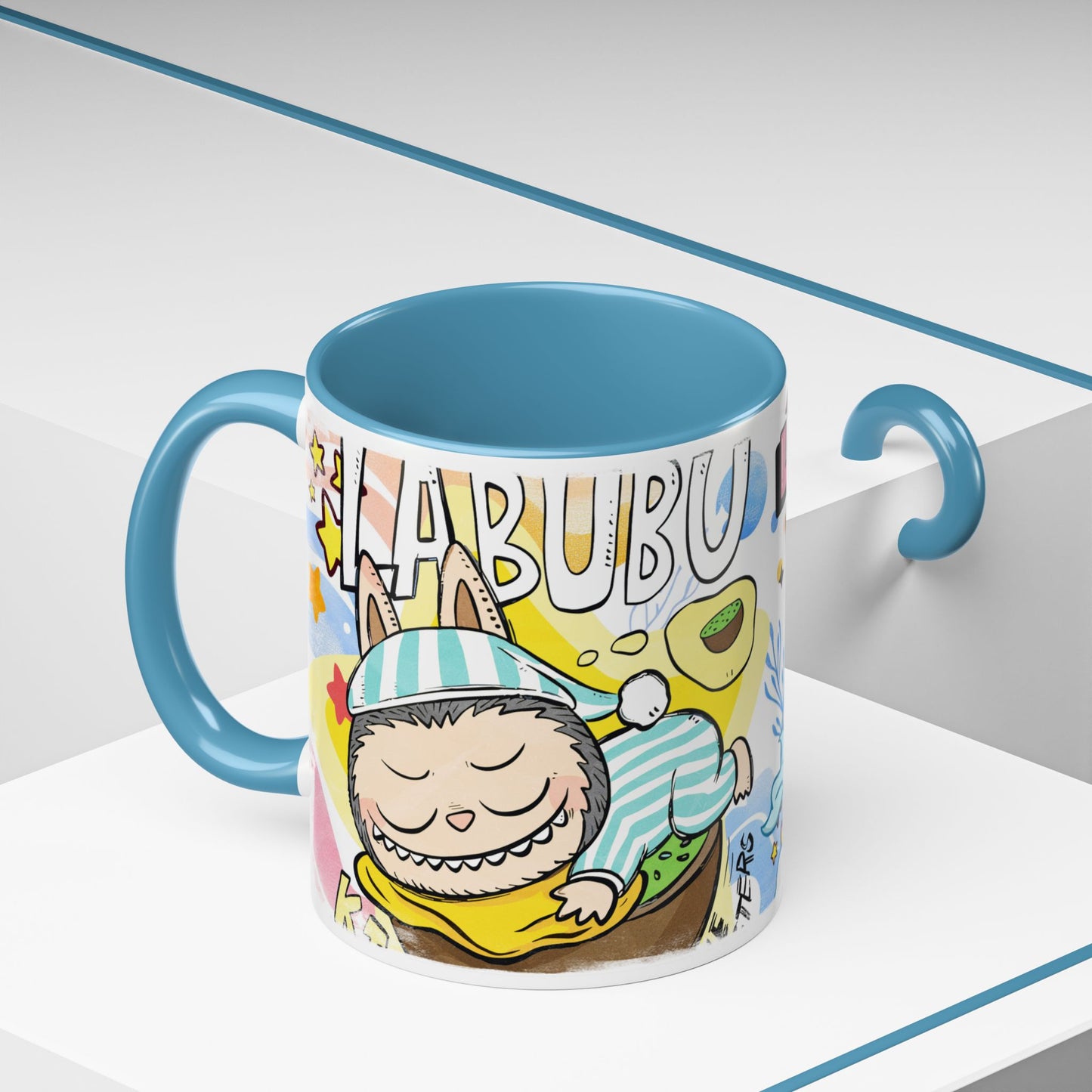 Mug Labubu Lazy Yoga Accent Coffee Mug - Fun & Whimsical Design for Relaxation Lovers