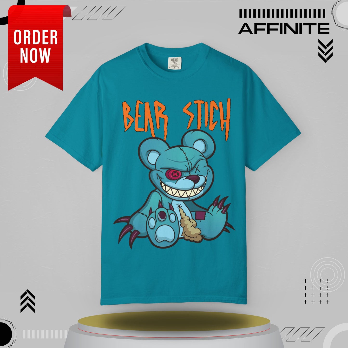 T-Shirt Bear Stick T-Shirt - Fun Garment-Dyed Graphic Tee (S-4XL) | Comfort Colors®