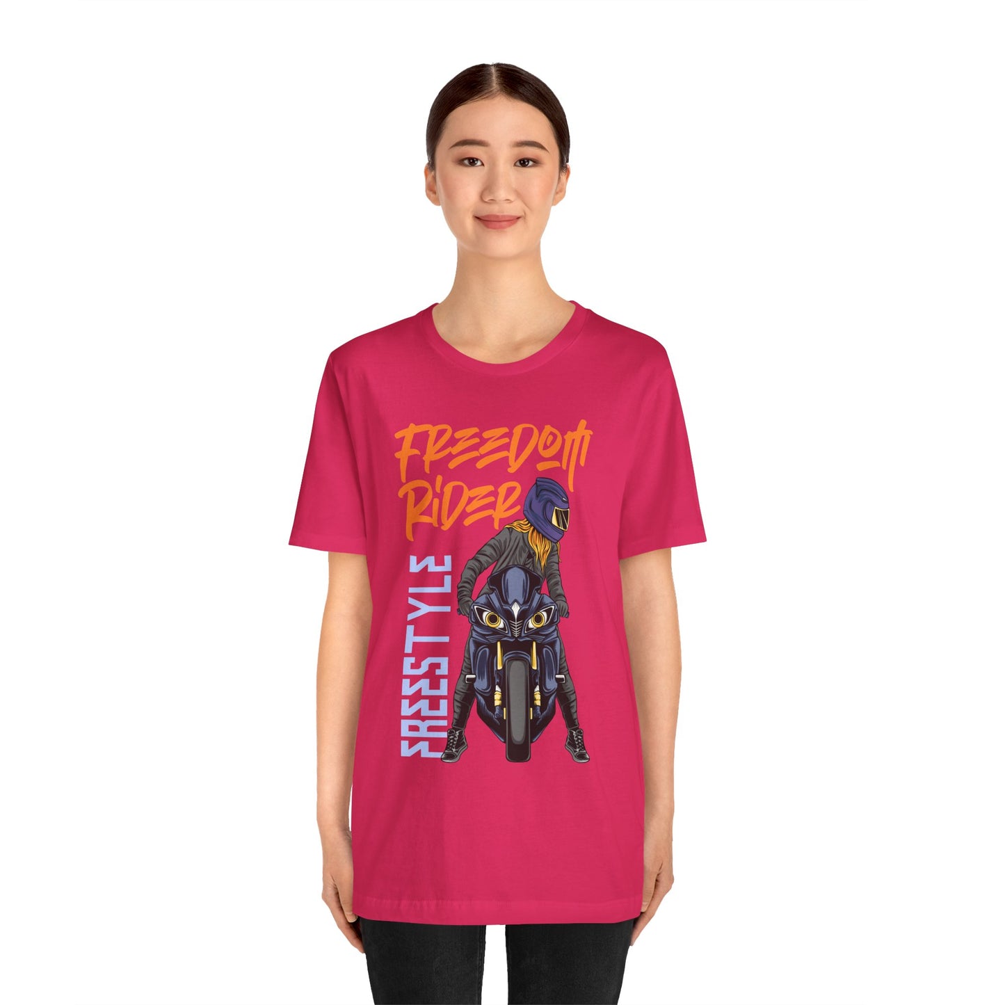 T-Shirt Freedom Rider Motorbike Unisex Short Sleeve Tee - Stylish & Bold Biker Tee