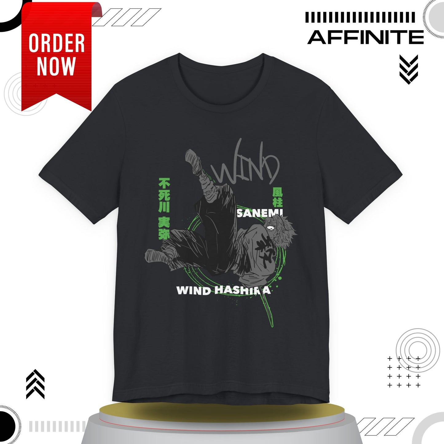 T-Shirt Sanemi Wind Hashira Shirt - Official Demon Slayer Merch (Unisex Anime Tee)