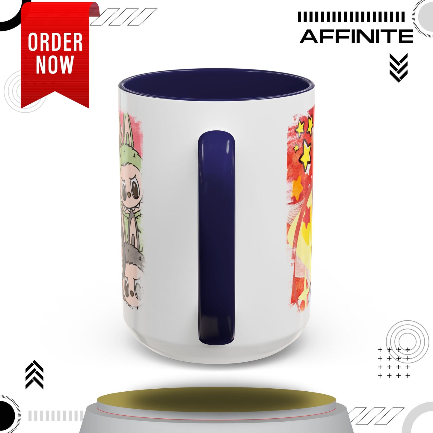 Mug Lazy Yoga Labubu Cartoon Accent Coffee Mug - Fun and Playful Design for Coffee Lovers
