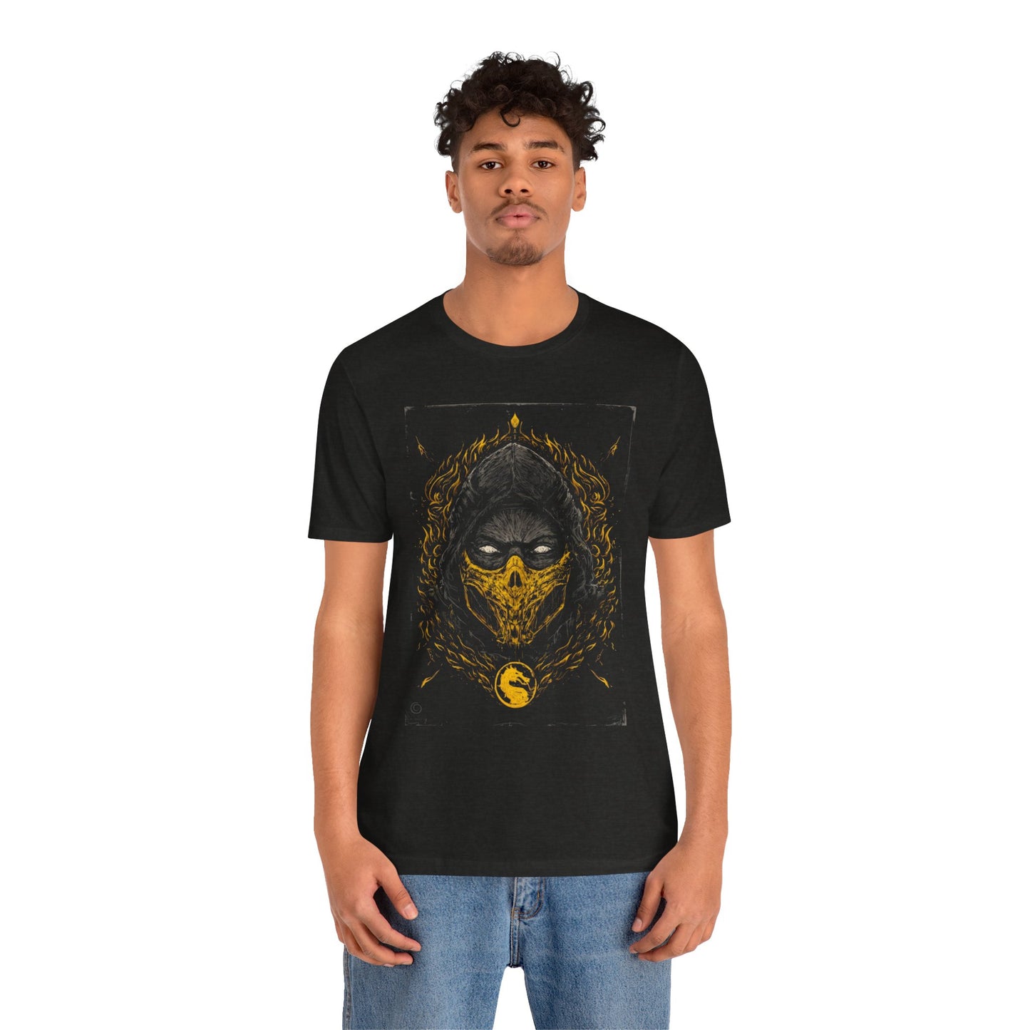 T-Shirt Scorpion Fire Ninja Graphic T-Shirt – Black & Yellow Gamer Tee