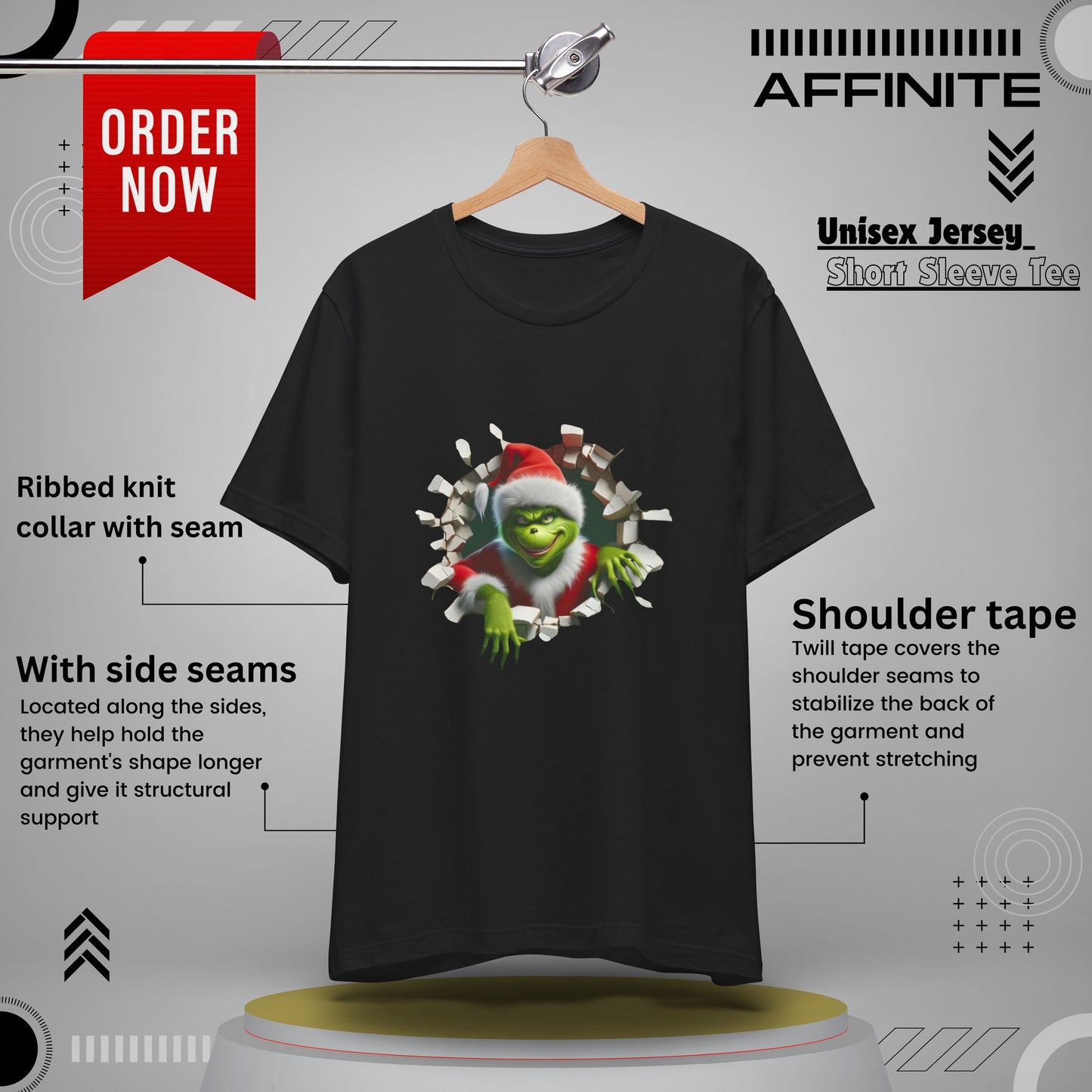 T-Shirt The Grinch Unisex Jersey Short Sleeve Tee | Soft Cotton Christmas T-Shirt Black