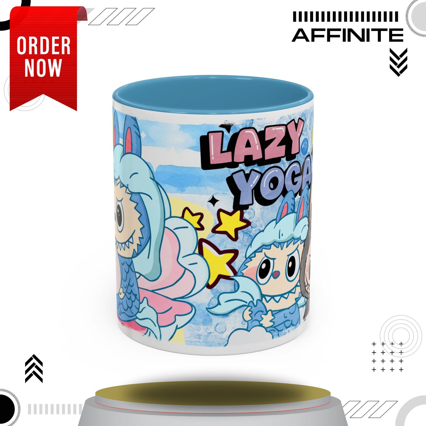Mug Lazy Yoga Accent Coffee Mug - Cute Animal Design 11oz & 15oz