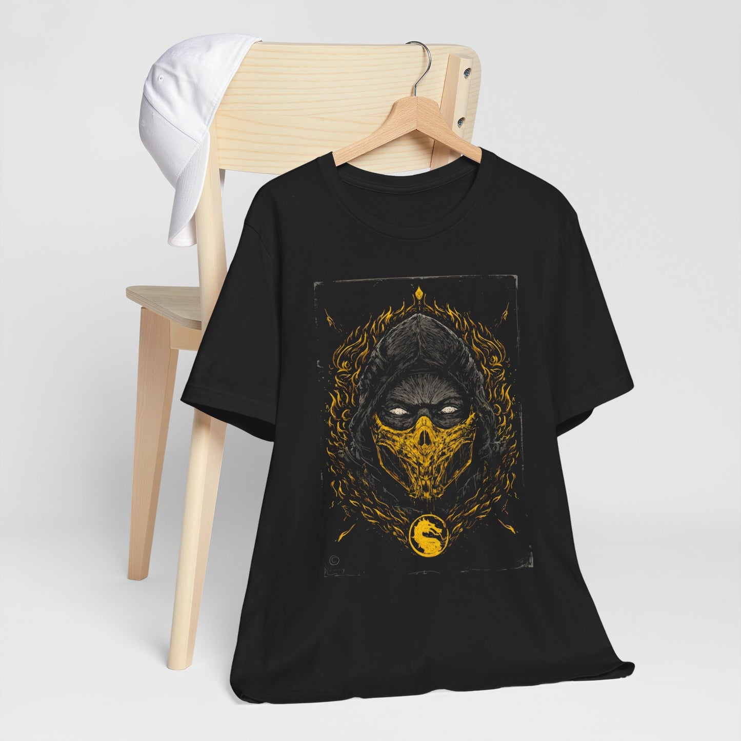 T-Shirt Scorpion Fire Ninja Graphic T-Shirt – Black & Yellow Gamer Tee