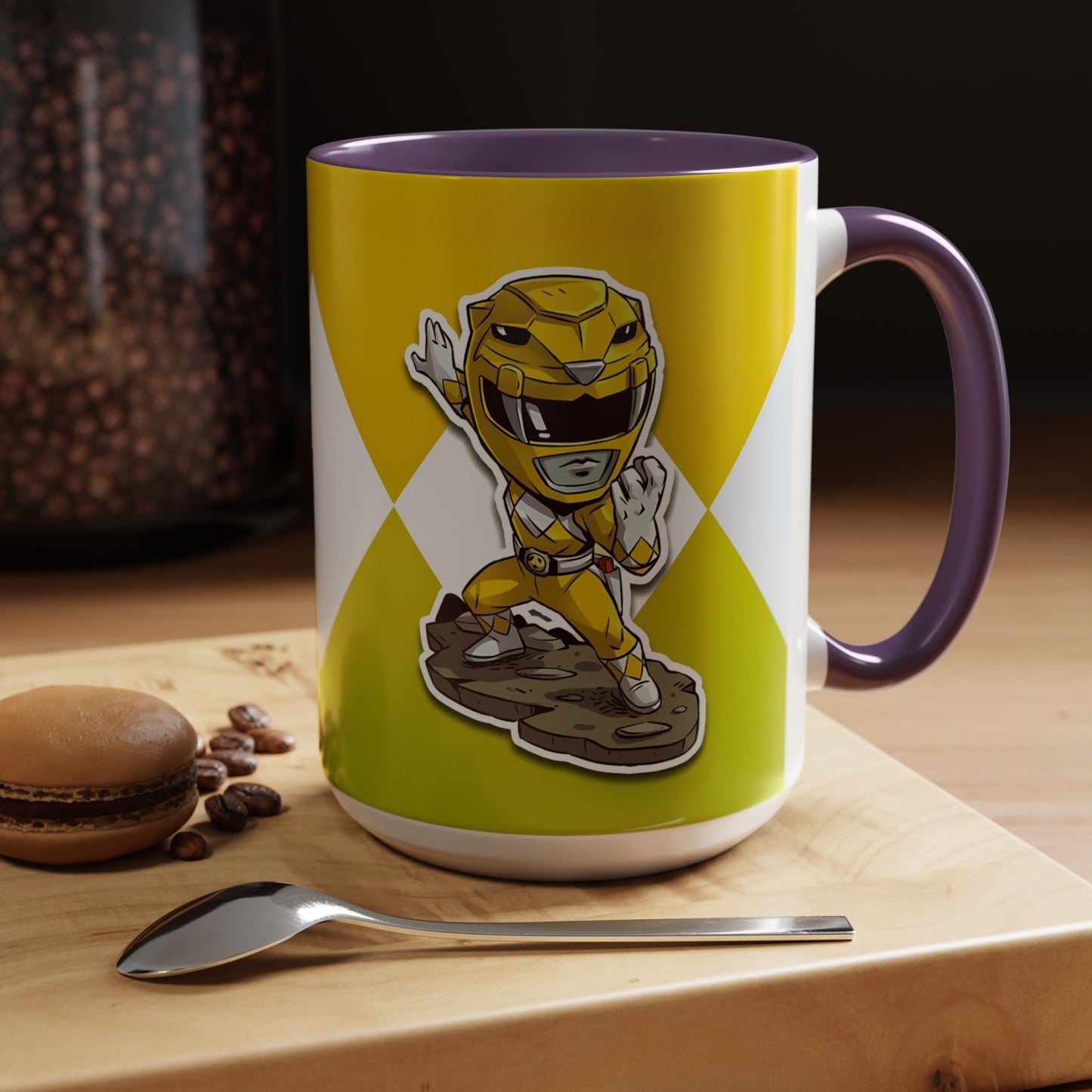 Mug Mighty Morphin Power Rangers Yellow Ranger Ceramic Mug - 11oz & 15oz Coffee Mug - Accent Mug for Pop Culture Fans