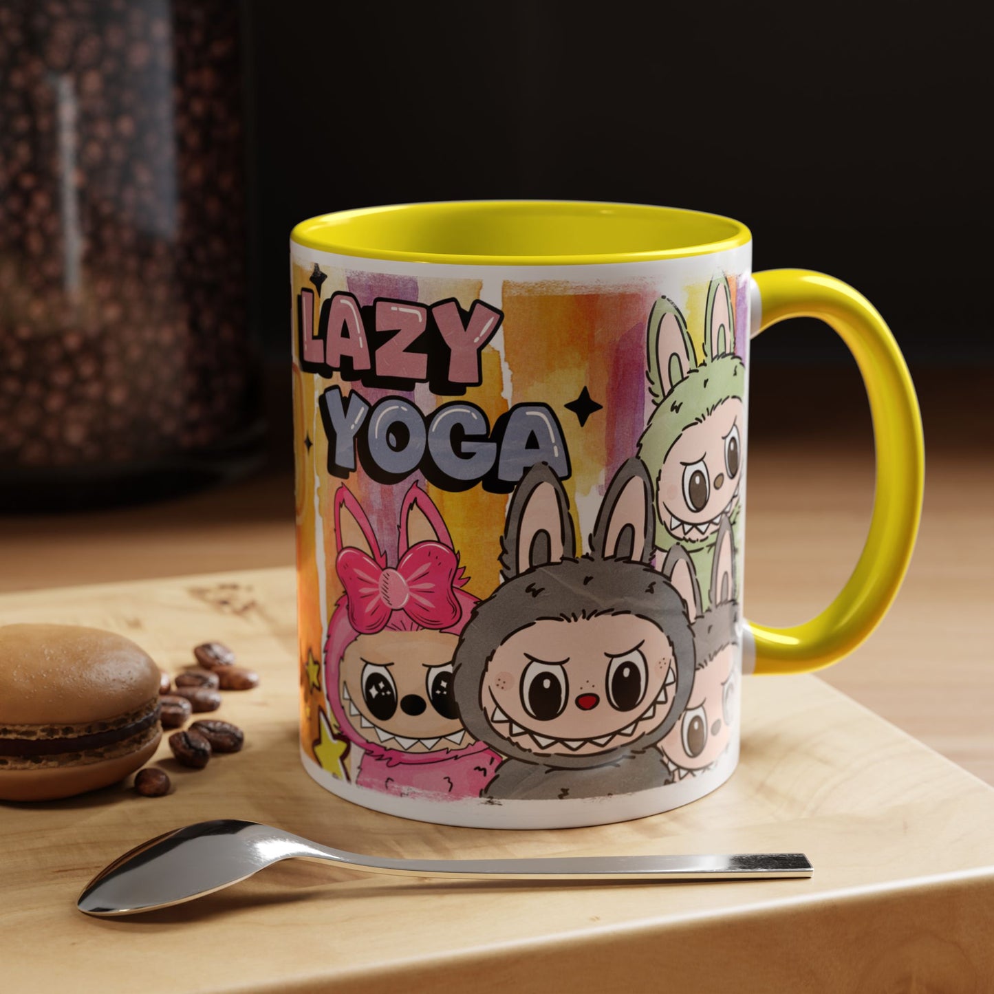 Mug Lazy Yoga Character Coffee Mug - Fun & Whimsical Art for Every Caffeine Lover