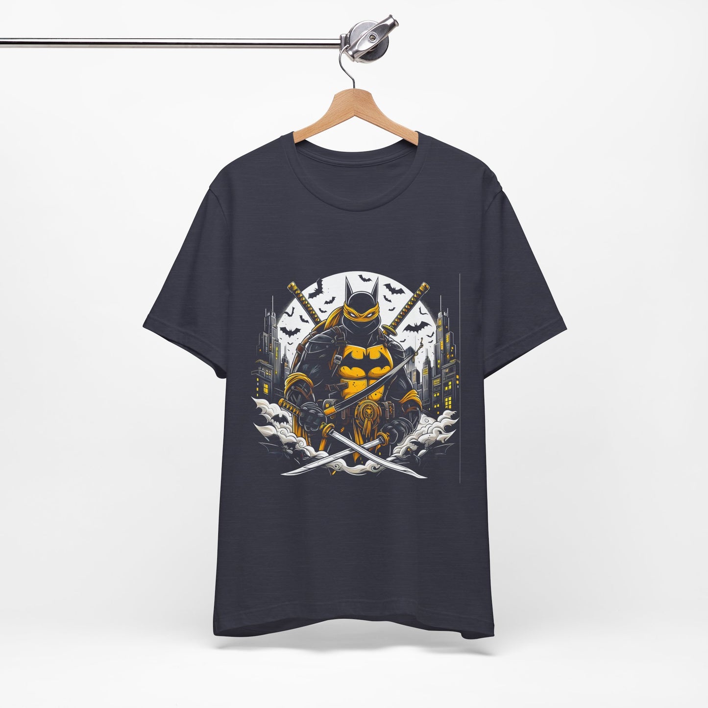 T-Shirt Ninja Batman Tee | Unisex Jersey Graphic T-Shirt Heather Midnight Navy