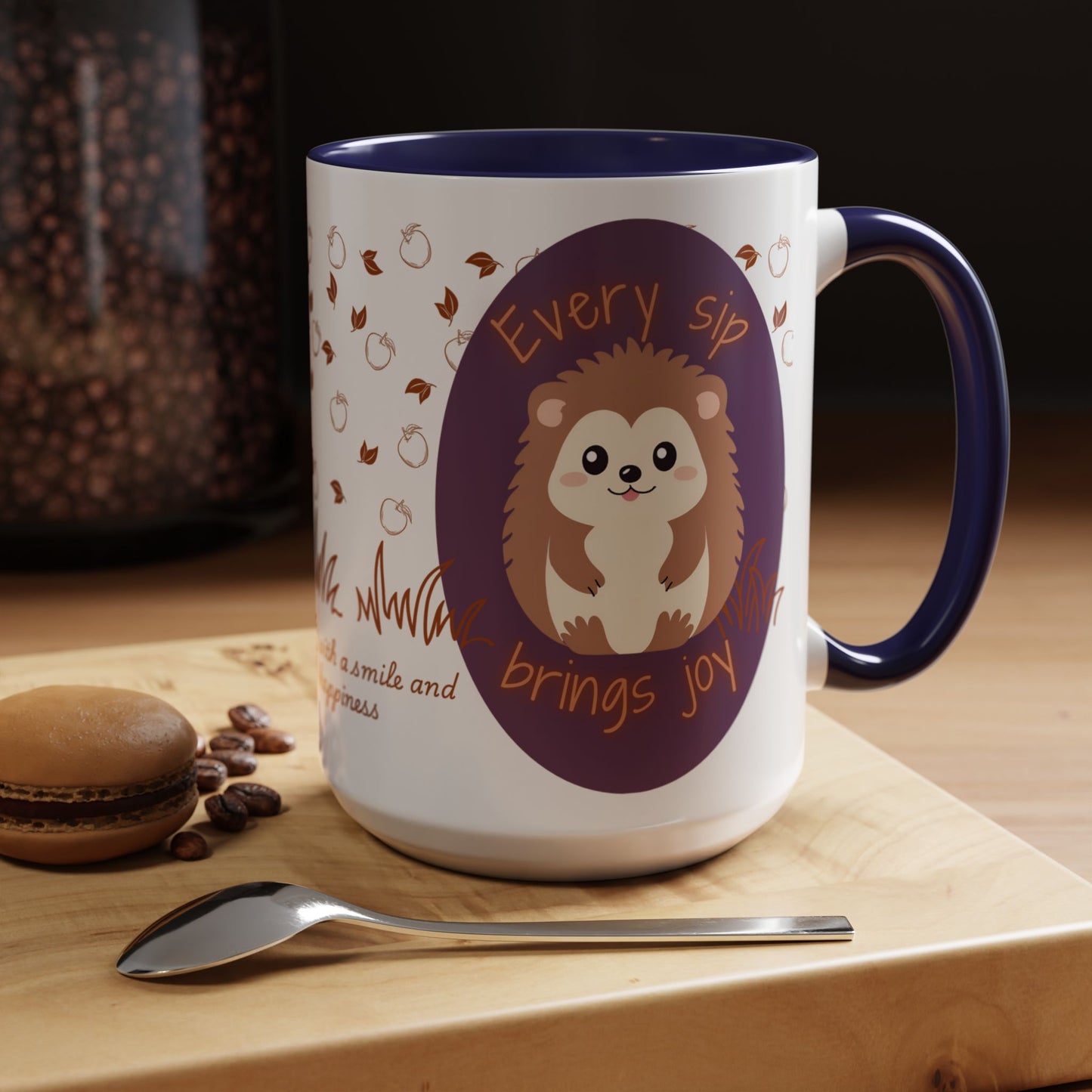 Mug Cute Hedgehog Accent Coffee Mug , Funny Gift for Animal Lovers, (11oz) (15oz)