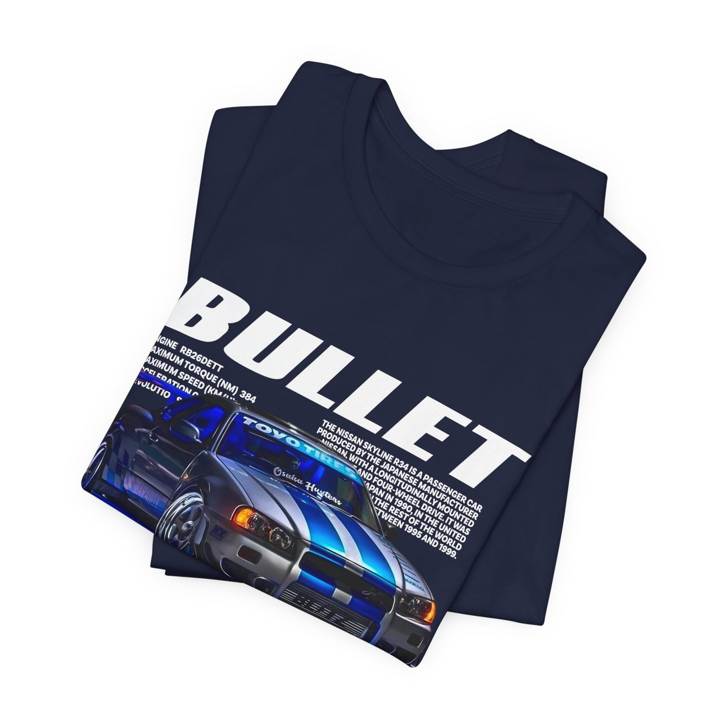 T-Shirt Nissan Skyline GT-R R34 Graphic Tee – Unisex Car Enthusiast T-Shirt – JDM Racing Gift for Him or Her