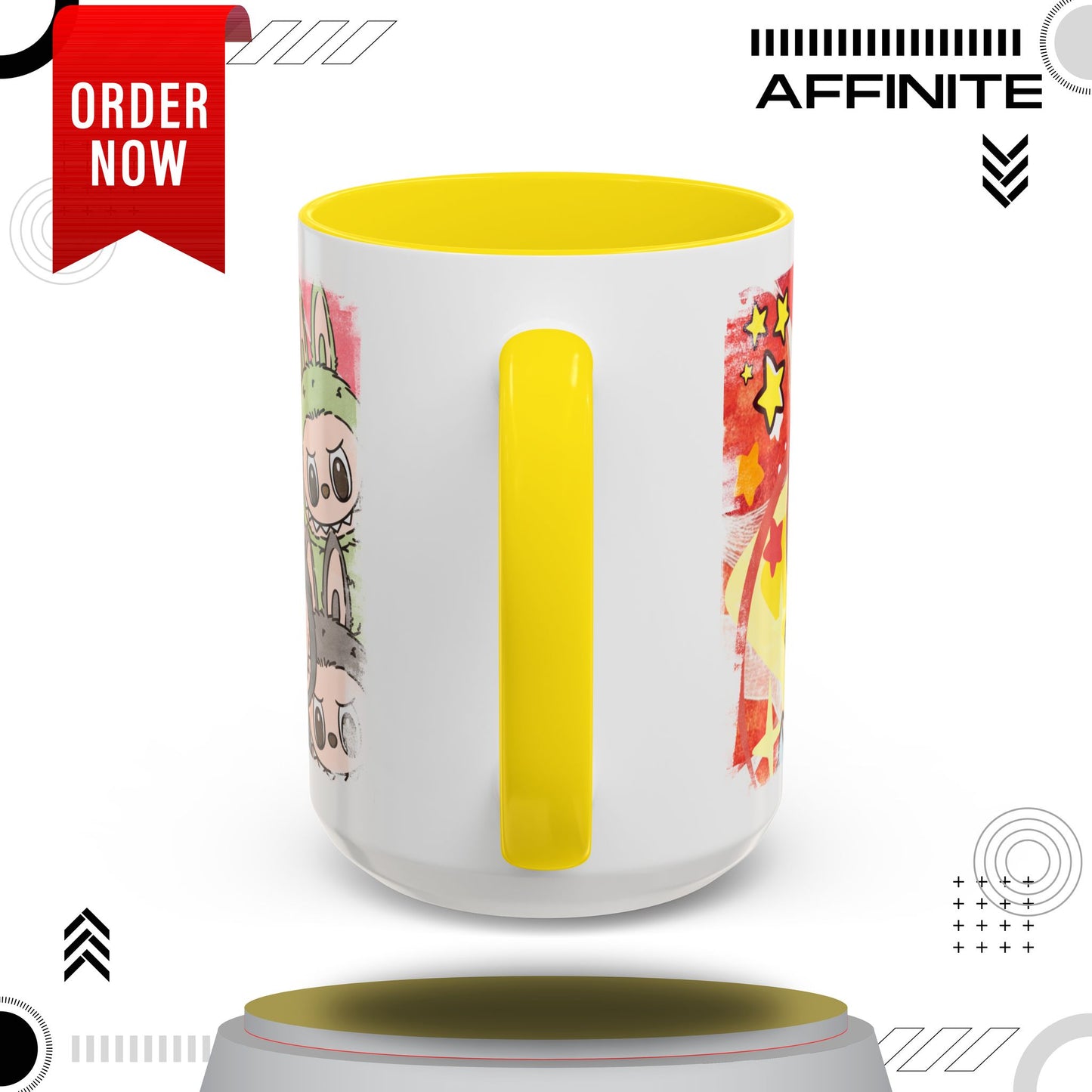 Mug Lazy Yoga Labubu Cartoon Accent Coffee Mug - Fun and Playful Design for Coffee Lovers