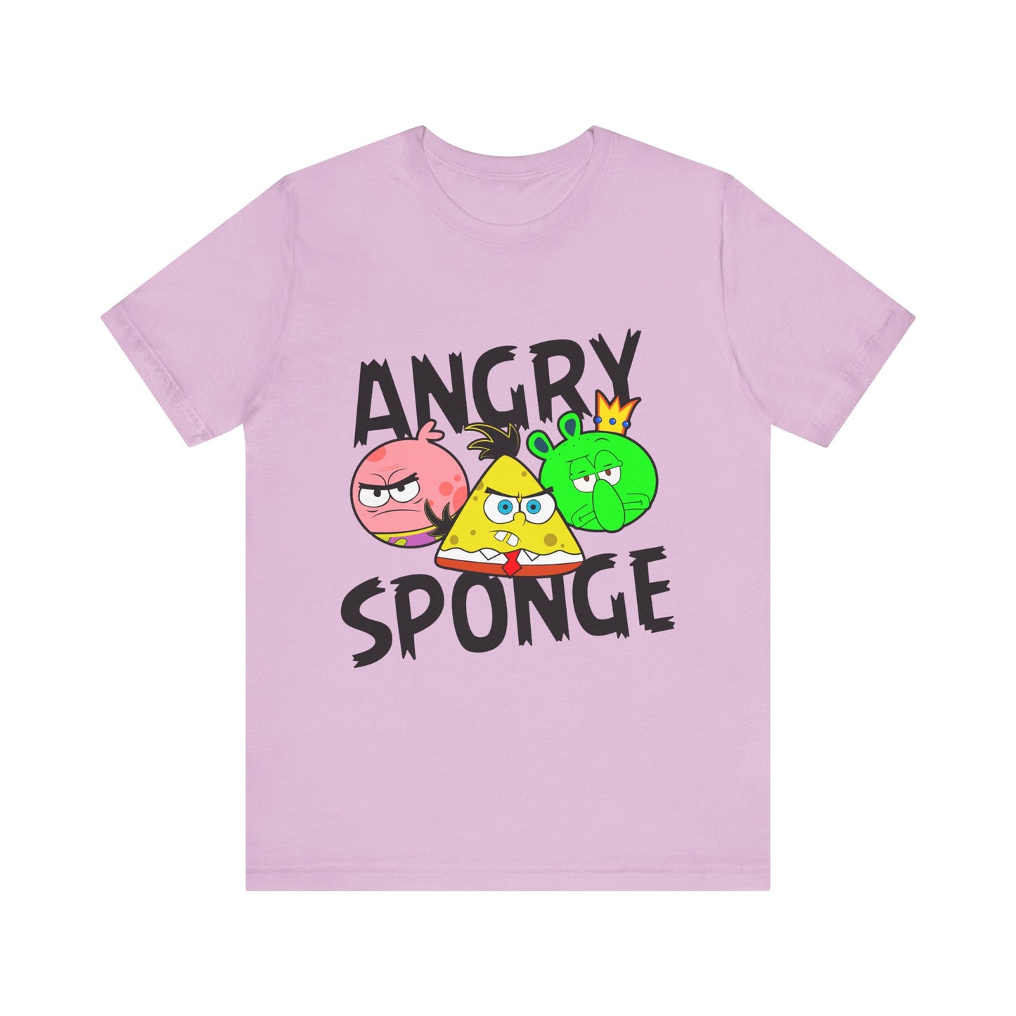 T-Shirt Angry Sponge T-Shirt - Funny Graphic Tee for Gamers (Unisex Cotton) Lilac