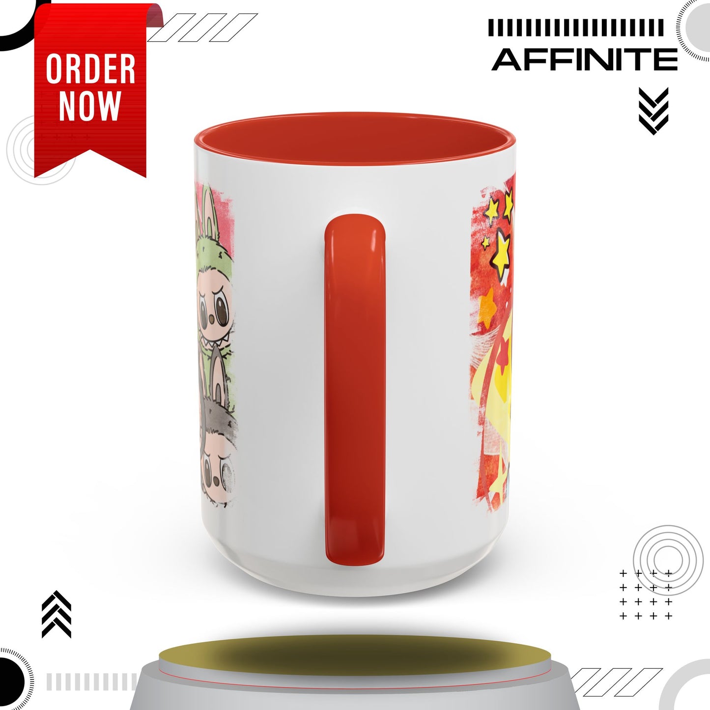 Mug Lazy Yoga Labubu Cartoon Accent Coffee Mug - Fun and Playful Design for Coffee Lovers