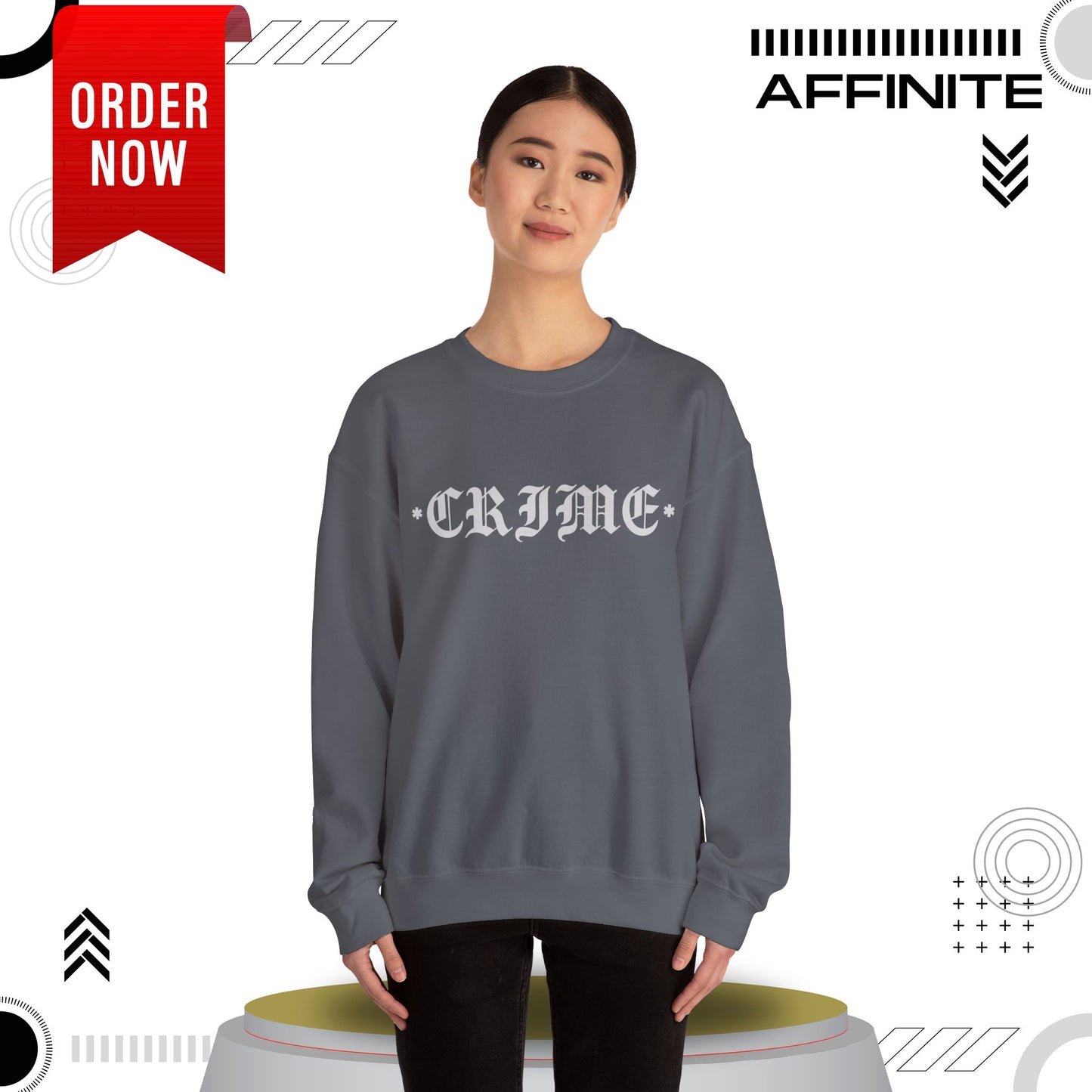 Sweatshirt CRIME Graphic Sweatshirt - Unisex Heavy Blend Crewneck (Cotton/Polyester)