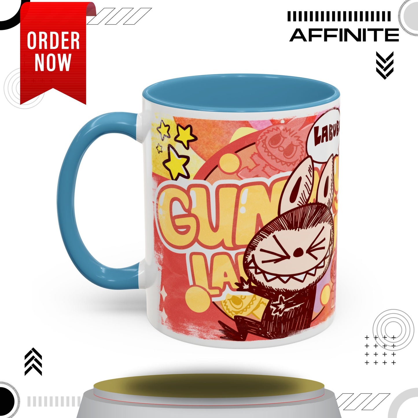Mug Lazy Yoga Character Coffee Mug - Fun & Whimsical Art for Every Caffeine Lover 11oz Light Blue